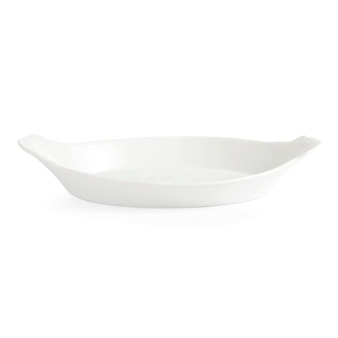 Premium 6-Piece White Porcelain Oval Serving Plates with Ears - 320x177mm - Elegant Dinnerware for Buffets, Parties & Formal Dining