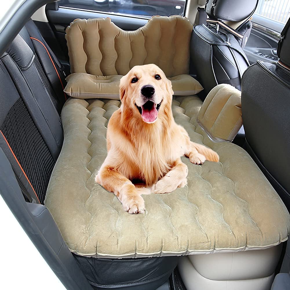 Universal Car Inflatable Air Mattress with Built-in Pump - Portable Travel Airbed for Camping, Road Trips & Backseat Sleeping - Includes 2 Air Pillows & Fast Inflation Pump for Cars, SUVs & Trucks
