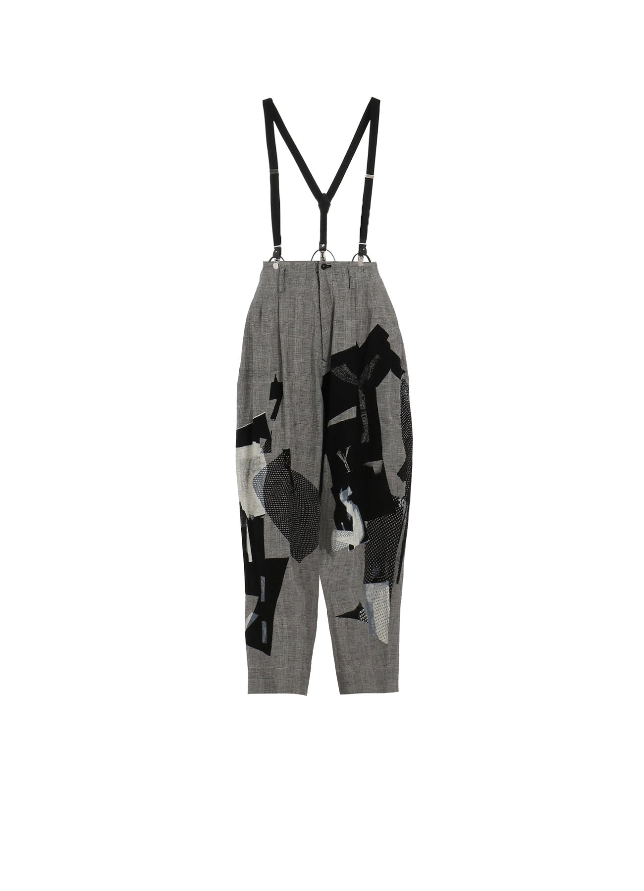 C/LI Plaid Collage Suspenders Pants - Stylish Vintage-Inspired Trousers for Men & Women | Perfect for Casual Outfits, Office Wear & Retro Fashion Looks