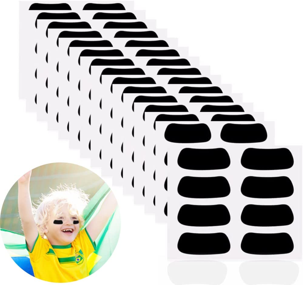 **60 Pairs Kids Eye Black Stickers - Breathable Sports Eyeblack Strips for Baseball, Football, Softball & Lacrosse - Perfect for Game-Day, Sports Parties & Fan Events**