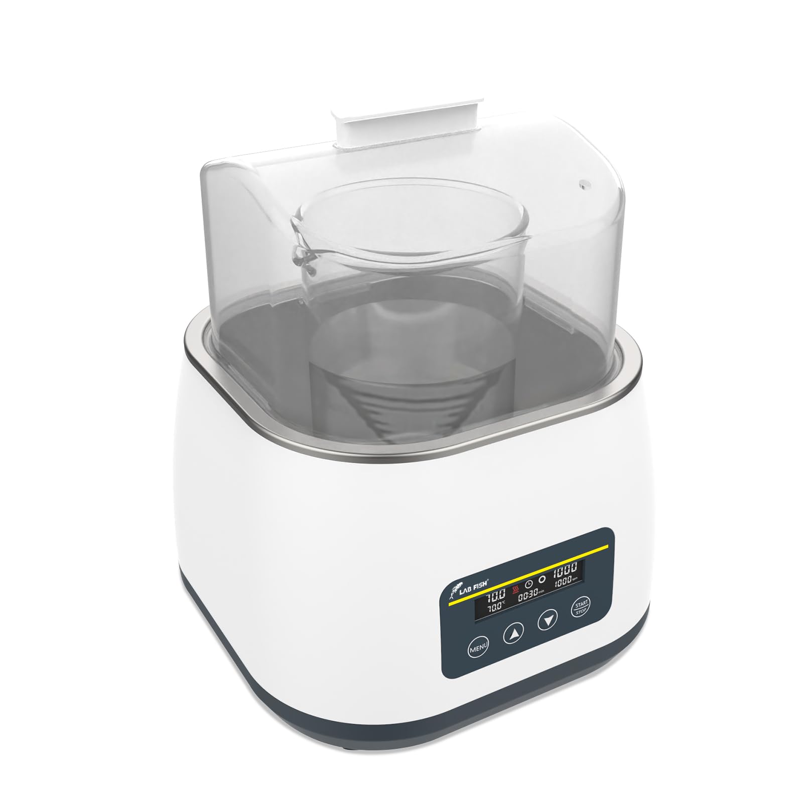 LAB FISH 3L Digital Laboratory Water Bath with Magnetic Stirrer - Thermostatic Heating Equipment, Stainless Steel Liner & 2 Stir Bars - Perfect for Chemical Mixing, Sample Preparation & Scientific Research