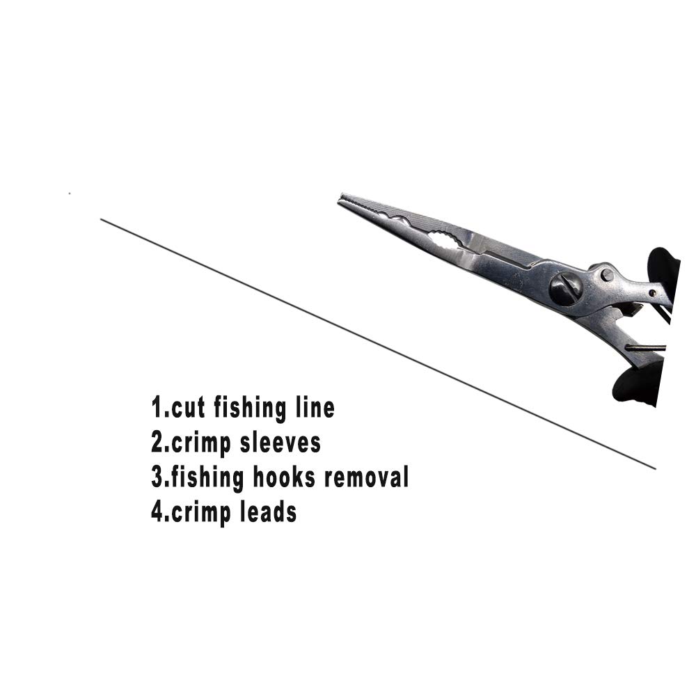 Premium Stainless Steel Fishing Pliers - Needle Nose Fishing Tool with Line Cutter, Sheath & Telescopic Lanyard | Durable Saltwater Fishing Gear for Anglers | Perfect for Fly Fishing, Bass Fishing & Offshore Trips