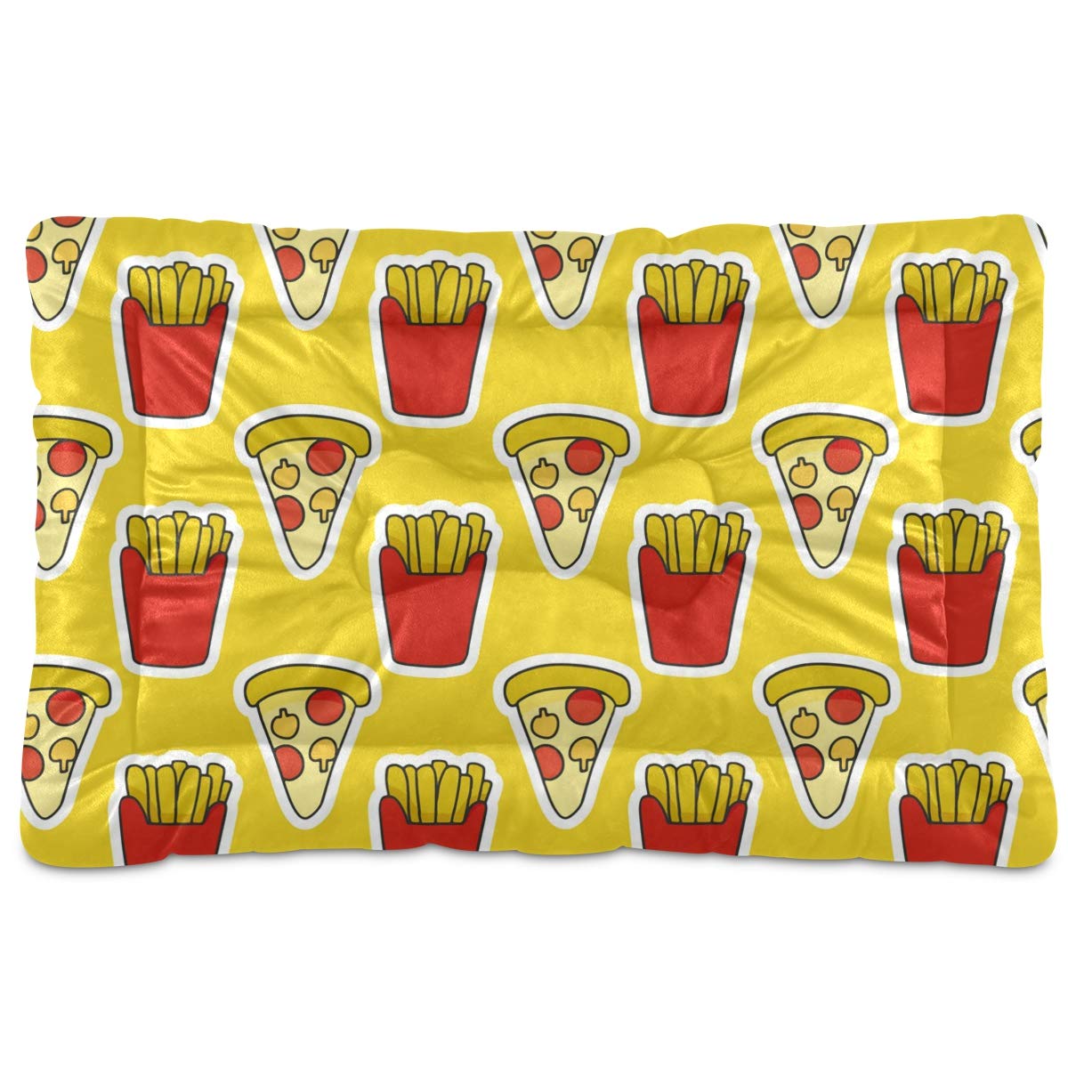 **MERRYSUGAR Soft & Warm Pizza-Shaped Pet Bed for Small to Medium Dogs & Cats - Non-Slip, Machine Washable - Cozy Sleeping Spot for Pets at Home or Travel**