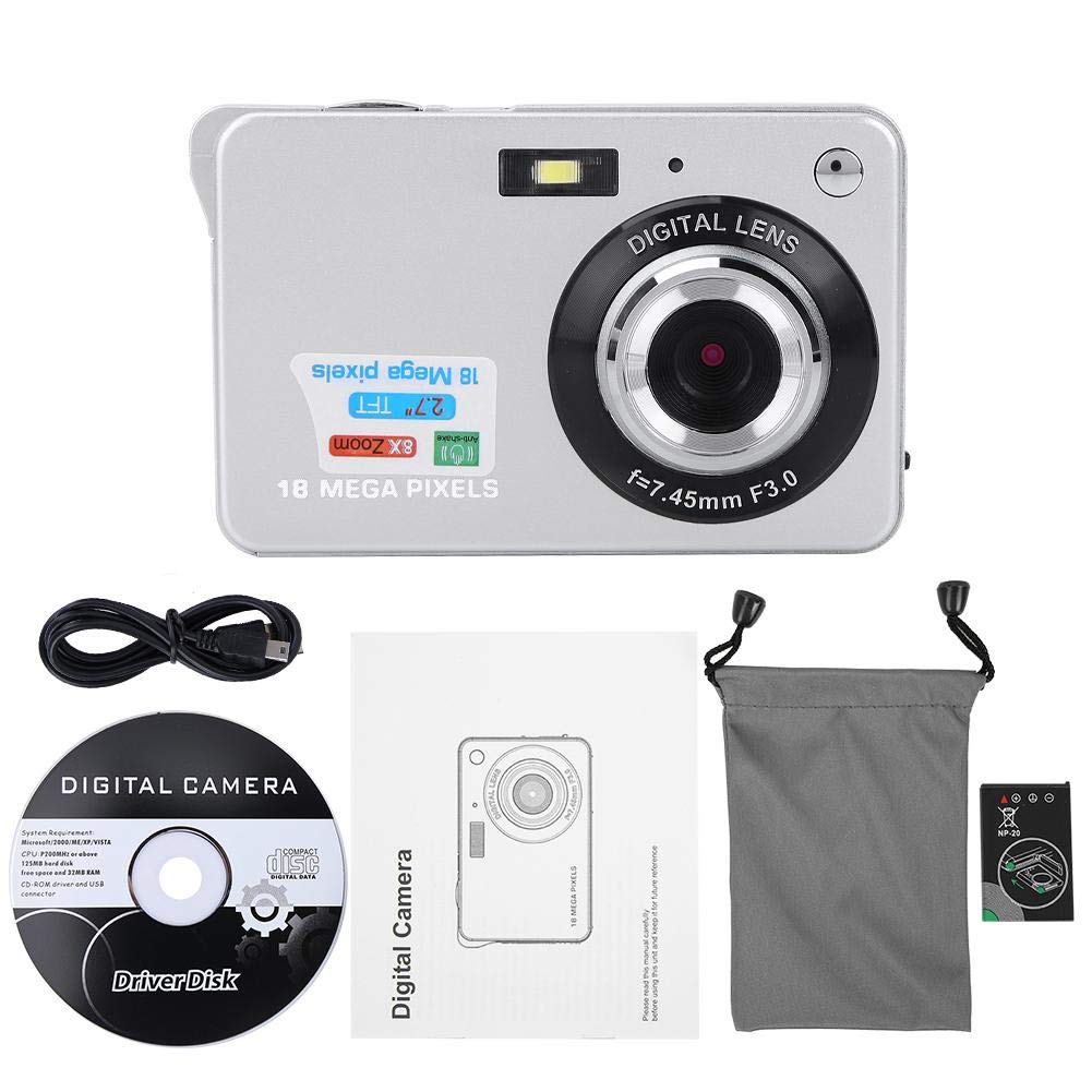 Kids Digital Camera for Girls Age 3-10 | 1080P HD Video Camera with 2.0 Inch TFT Screen | Supports 32GB TF Card | Perfect Birthday Gift & Travel Companion (Silver)