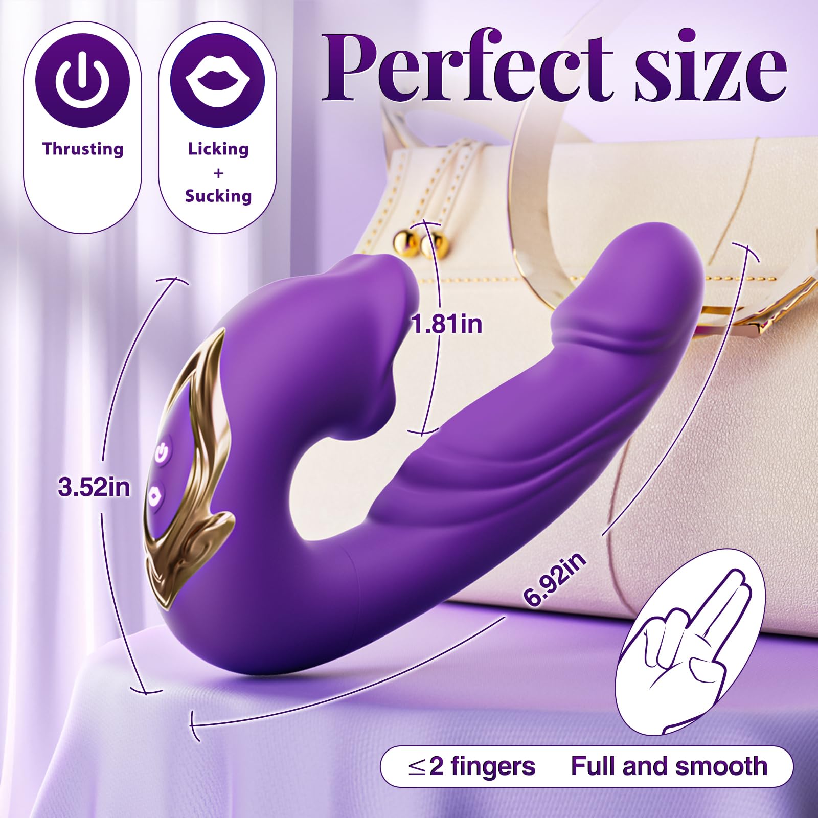 G Spot Vibrator Dildo - 7 Powerful Thrusting & Vibrating Modes with Licking Tongue for Women, Clitoral & Anal Stimulation - Adult Sex Toy for Couples Play & Solo Pleasure