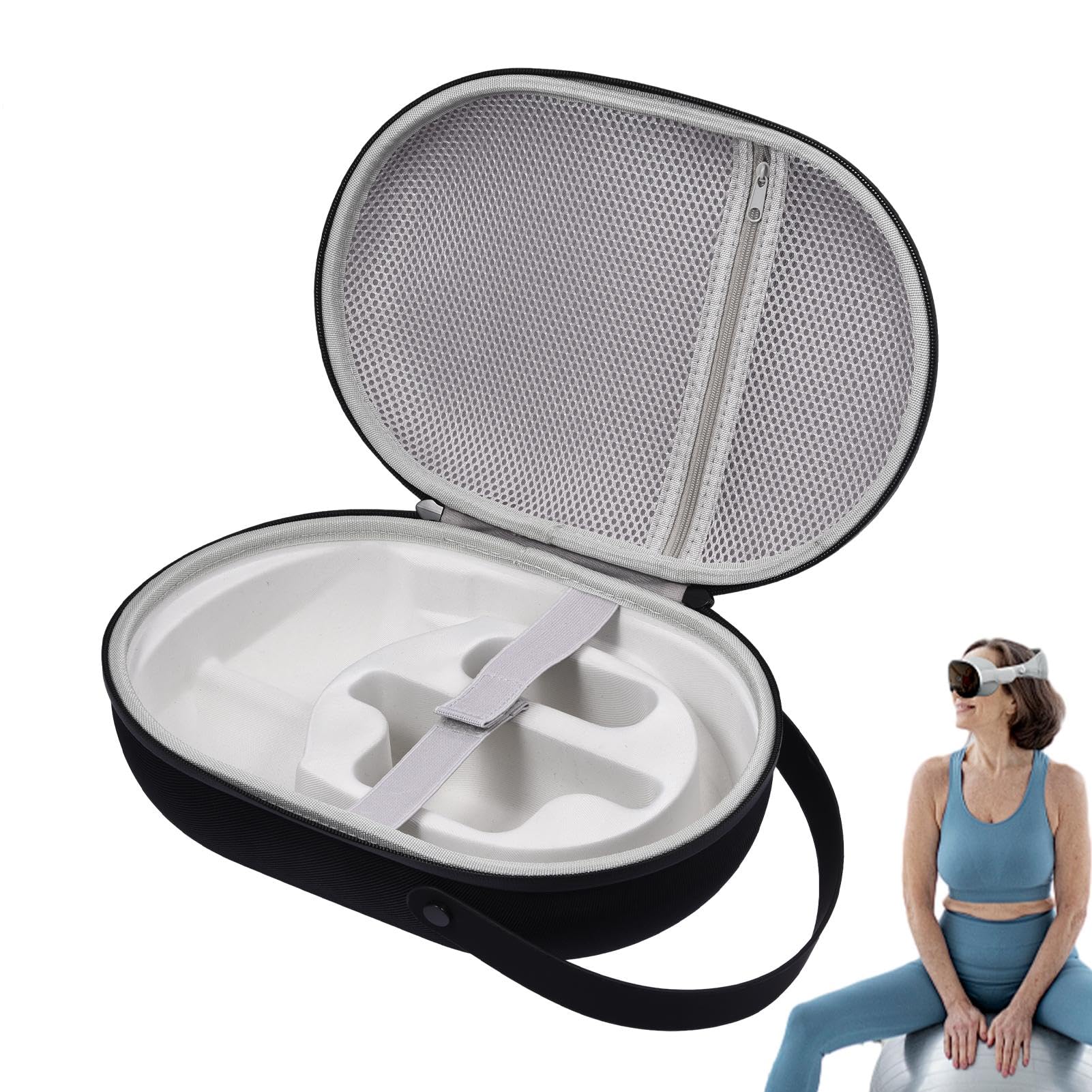 Durable EVA Case for Vision Pro Accessories - Dustproof, Shockproof Travel Storage Bag for Vision Pro VR Headset - Perfect for Travel, Home & Office Use - Black