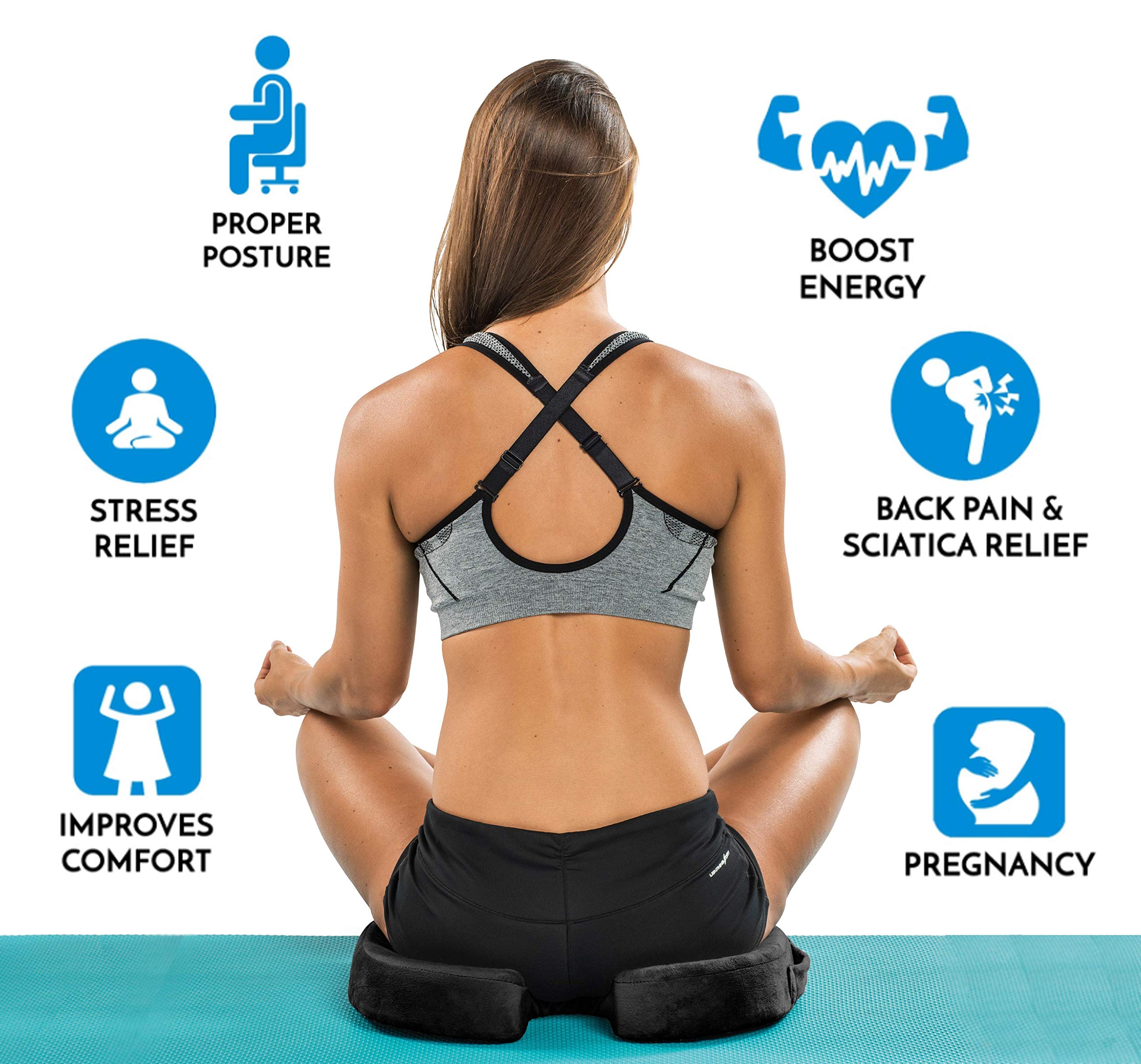 ComfiLife Premium Gel & Memory Foam Seat Cushion for Office Chair & Car - Orthopedic Support for Back Pain & Sciatica Relief - Doctor Recommended Ergonomic Seat Cushion for Desk Work, Long Driving & Home Use (Black)
