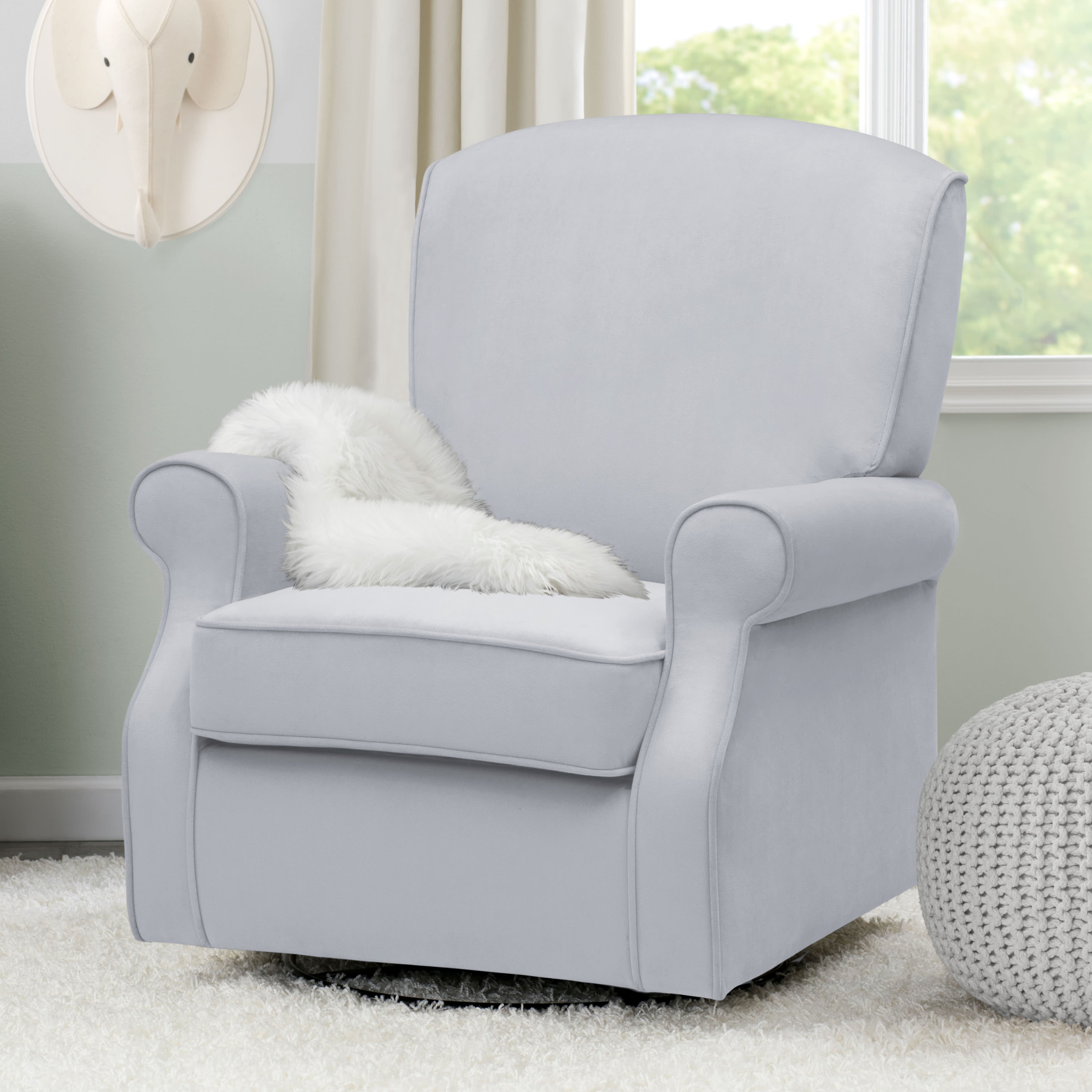 Oakley Nursery Glider Swivel Rocker Chair - Comfortable Baby Rocking Chair for Nursery, Breastfeeding & Relaxation - Perfect for New Parents & Nurseries