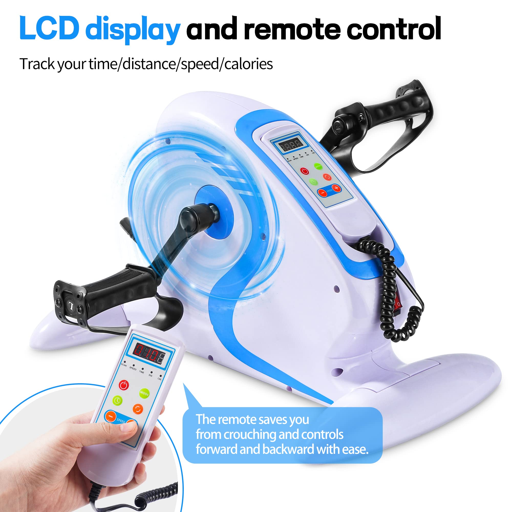 Electric Pedal Exerciser Bike - Motorized Physical Therapy Equipment for Legs, Knees & Feet Recovery | Portable Pedal Exerciser for Home Workouts & Assisted Rehabilitation | Ideal for Seniors, Post-Surgery & Mobility Therapy