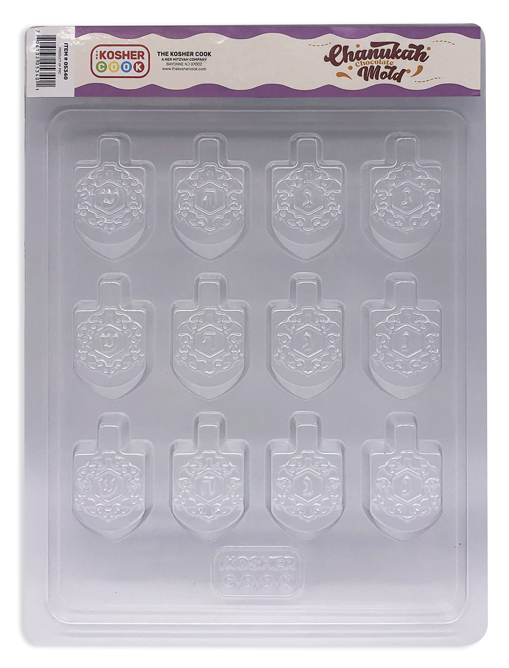 Hanukkah Chocolate Molds - 3-Piece Dreidel Shaped Plastic Chocolate Molds Set for Baking & Candy Making - Kosher Chanukah Dessert Molds for Homemade Gelt, Candies & Holiday Treats (Ideal for Jewish Holiday Baking, DIY Gifts & Party Decorations)