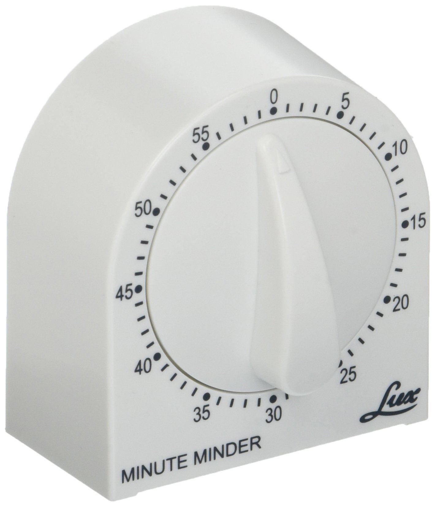 60 Minute Mechanical Kitchen Timer with Black Markings - White Countdown Timer for Cooking, Baking, Studying & Classroom Activities | Lux FBA_CP2428-59
