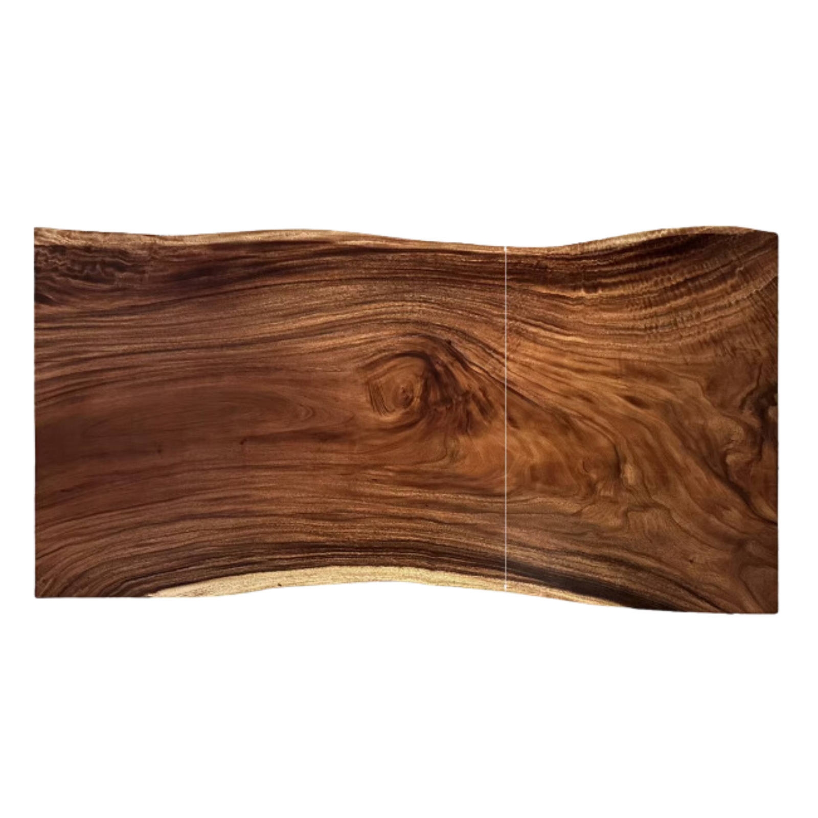 Premium Black Walnut Solid Wood Dining Table with Natural Edge - Large Top for Kitchen, Dining Room & Home Decor