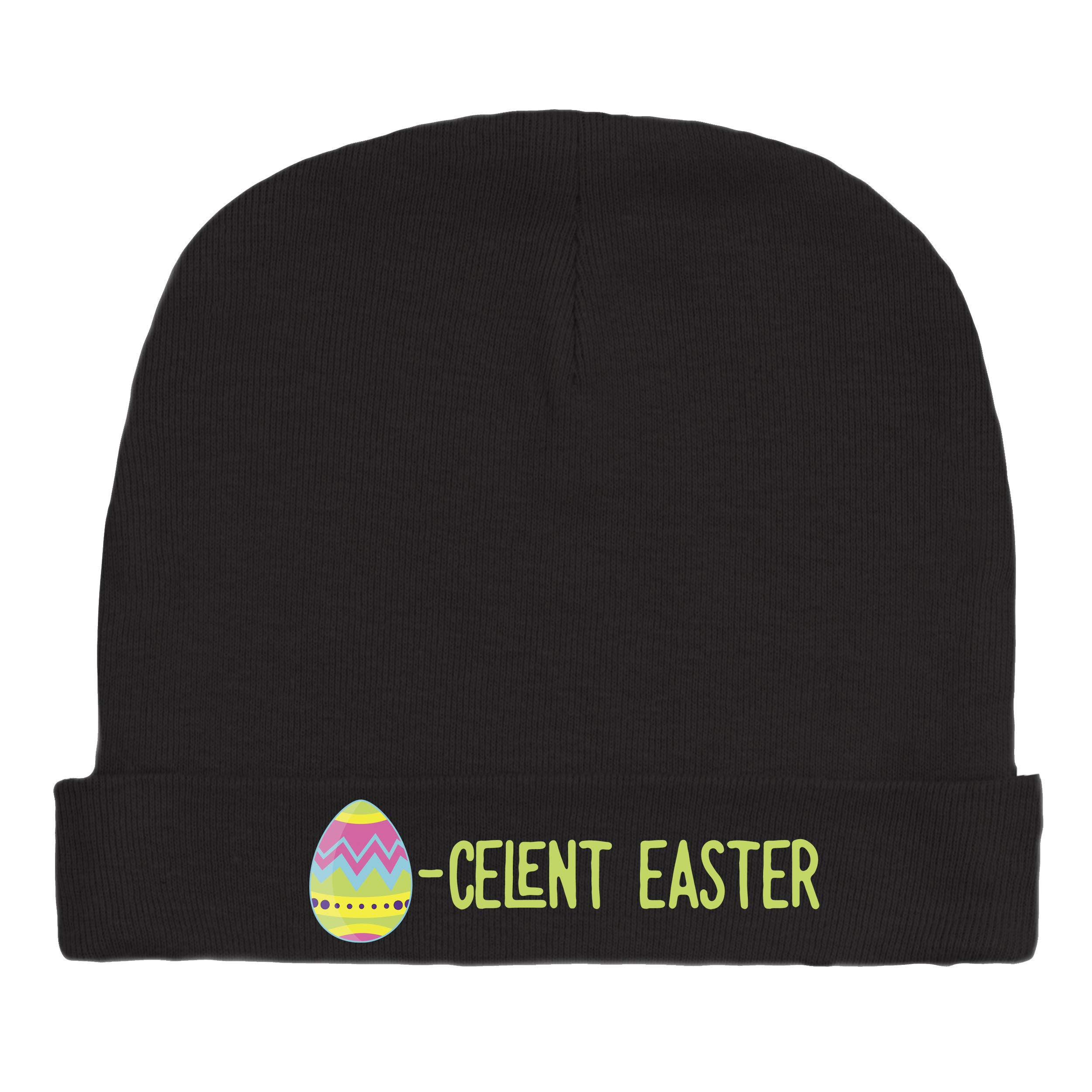 Easter Egg Baby Rib Cap - Soft Black Baby Hat for Newborns & Infants | Cute Easter Outfit Accessory for Photos, Parties & Holiday Celebrations