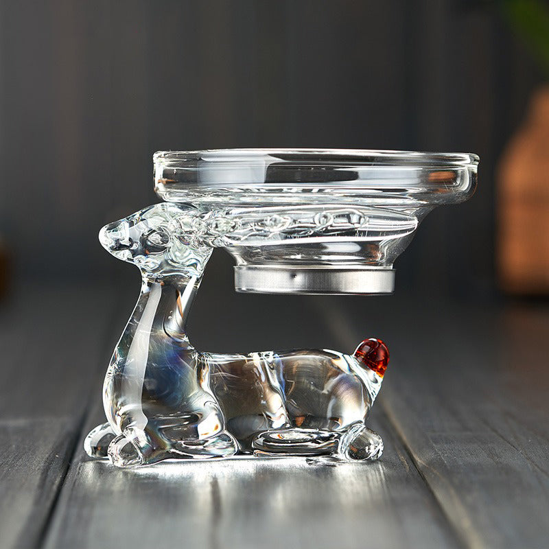 Premium Glass Strainer with Elegant Deer Holder - Perfect for Tea, Cocktails & Kitchen Use