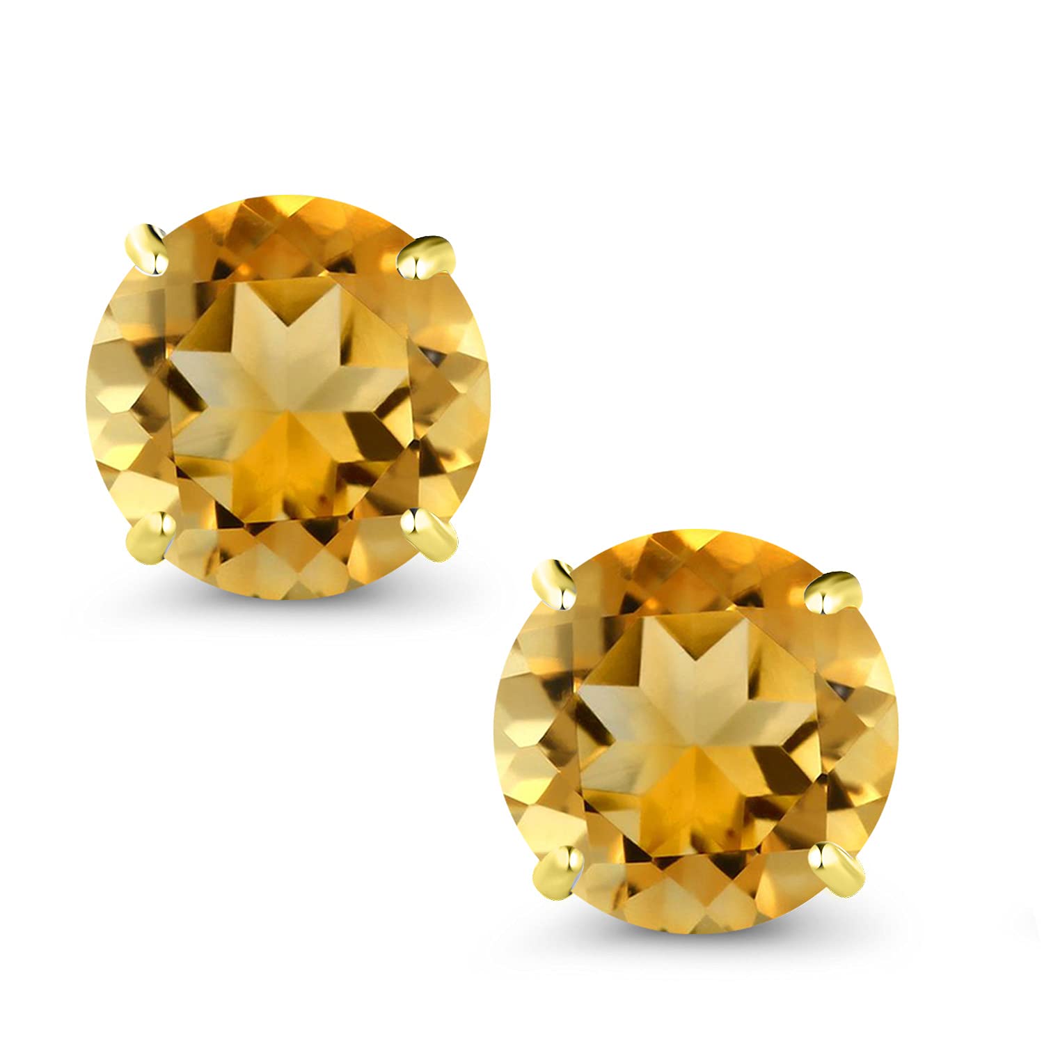 14K Yellow Gold 7MM Round Birthstone Stud Earrings for Women & Men | Genuine Gemstone Jewelry | Perfect Gift for Anniversary, Birthday & Special Occasions