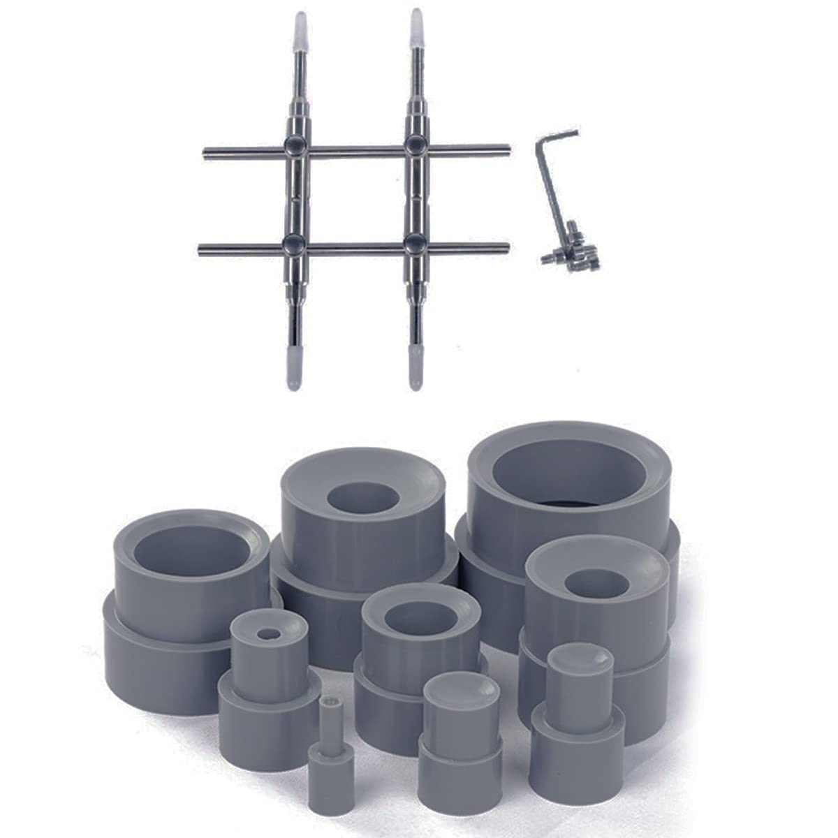 Professional 9-Piece DSLR Camera Lens Repair Tool Kit with Lens Spanner Wrench - Gray & Silver (500273504) - Perfect for Lens Ring Removal, Maintenance & Professional Camera Repair