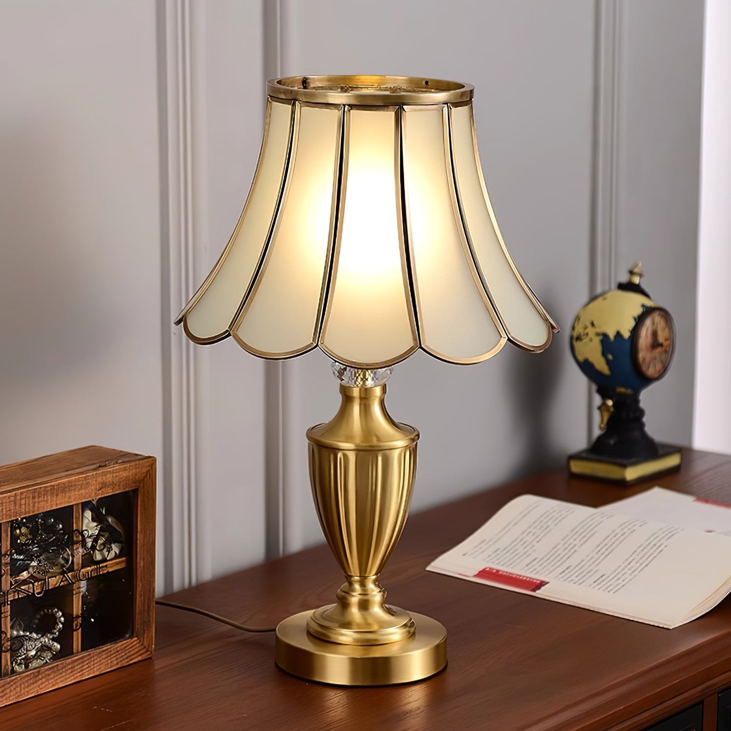 Lucia Table Lamp - Modern LED Nightstand Light for Bedroom, Living Room & Office - Adjustable Brightness & Warm White Light