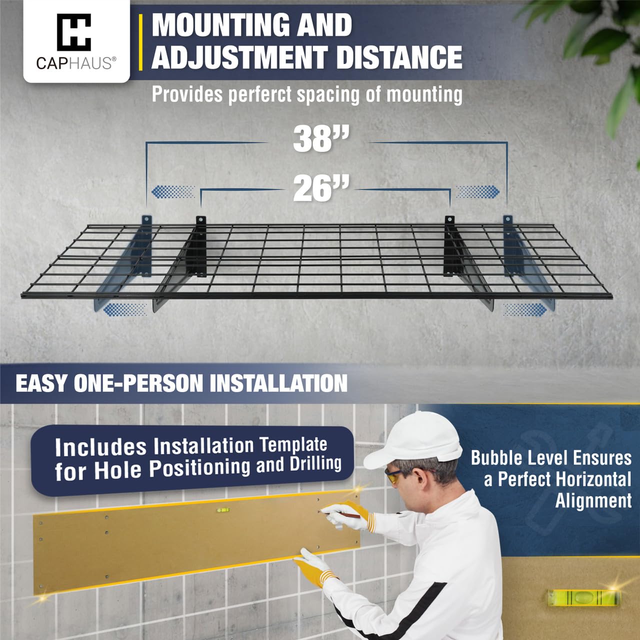 CAPHAUS Heavy Duty Garage Wall Shelving - 96