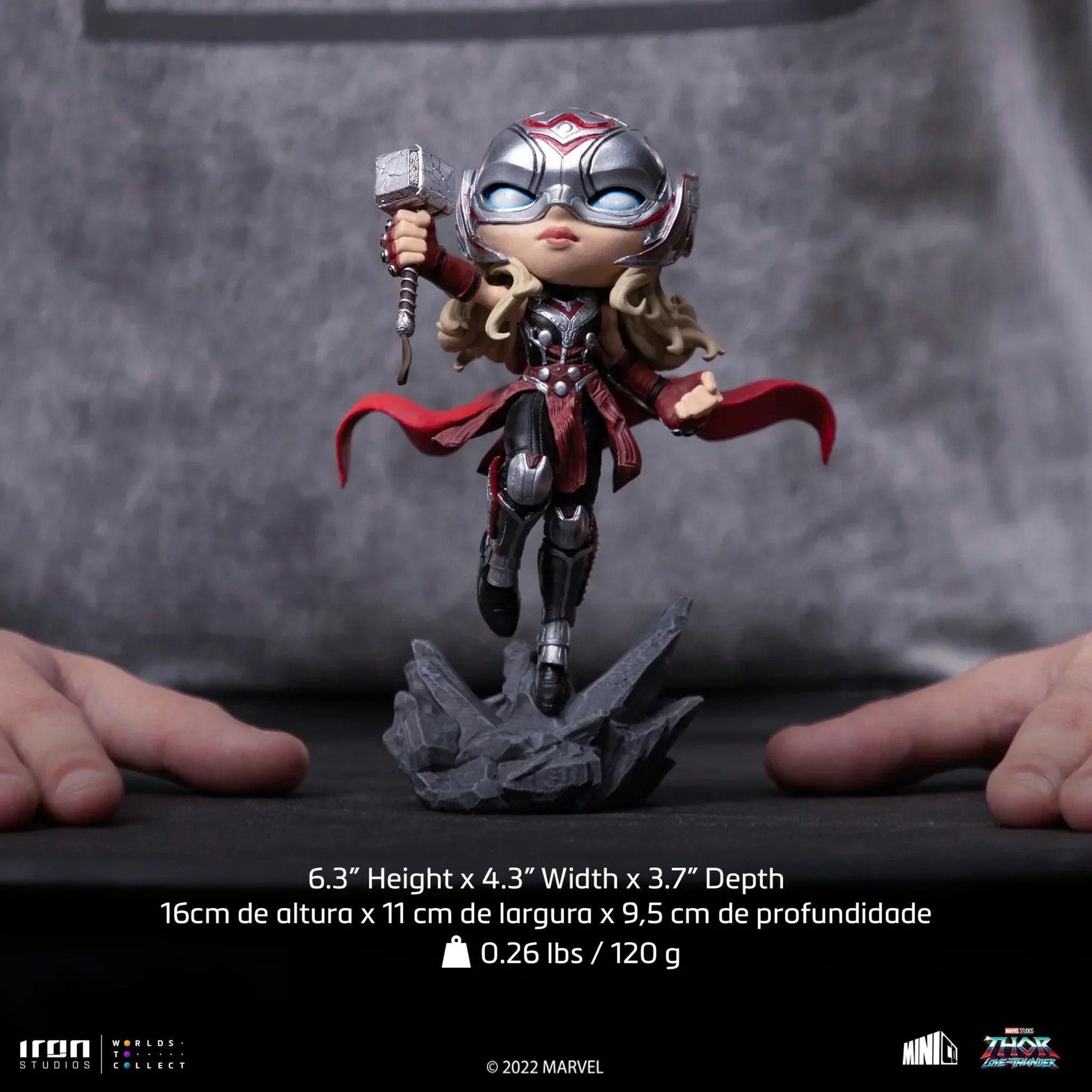 Iron Studios Thor: Love and Thunder Mighty Thor Jane Foster MiniCo Figure - Collectible Marvel Superhero Statue for Display & Gifts