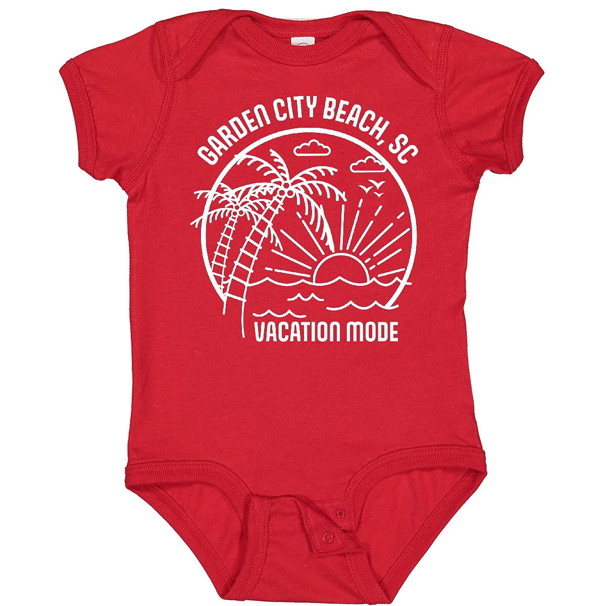 Inktastic Summer Vacation Mode Garden City Beach South Carolina Baby Bodysuit - Cute Outfit for Beach Trips & Family Photos