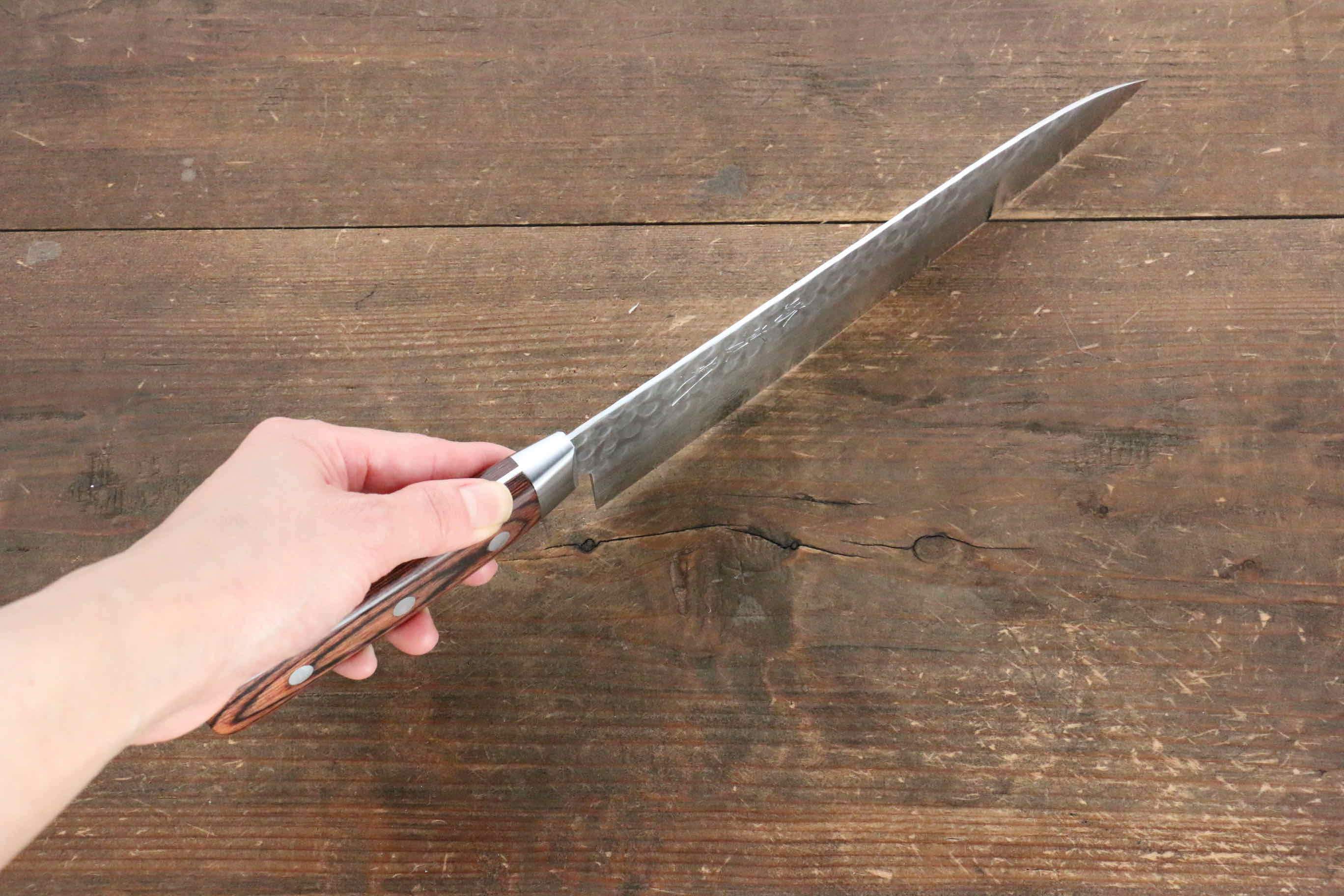 Premium Jikko VG10 17-Layer Gyuto Chef Knife 210mm - Japanese Damascus Steel with Mahogany Handle - Perfect for Sushi, Meat Cutting & Professional Kitchen Use