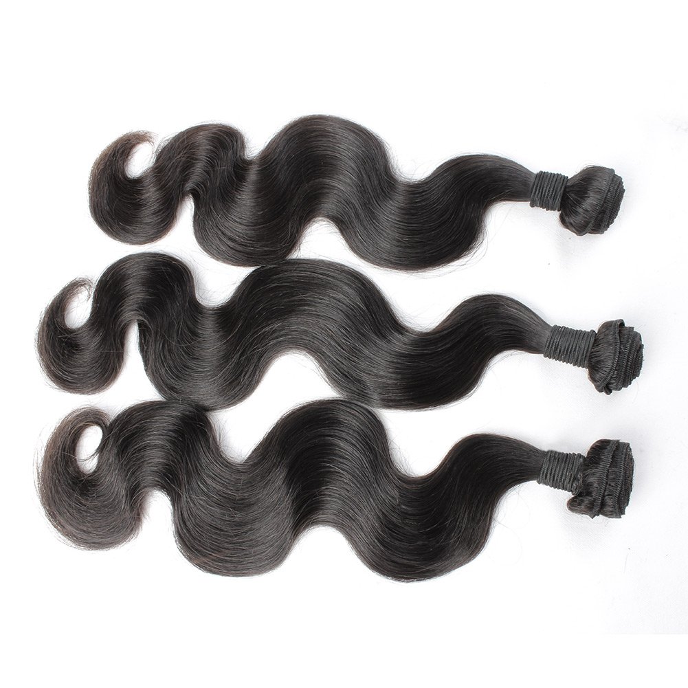 Remy Brazilian Virgin Hair Bundles 3-Pack - 100% Human Hair Weave Extensions 34