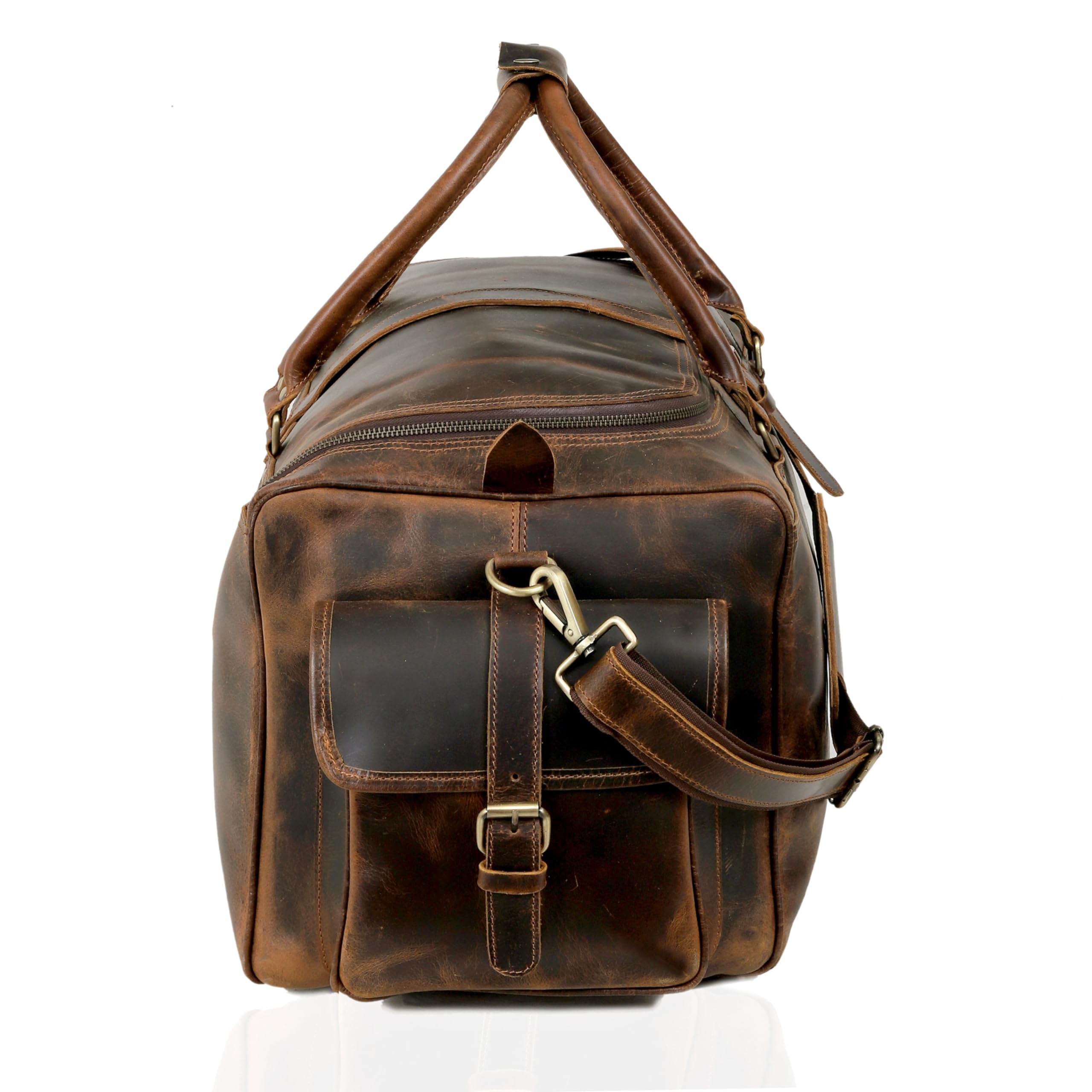 Premium Italian Leather Duffle Bag for Travel & Gym - Spacious Weekender Overnight Bag for Men & Women - Perfect for Business Trips, Weekend Getaways & Sports Gear Storage