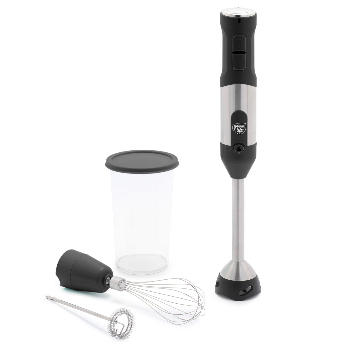 GreenLife Variable Speed Hand Blender - Powerful 500W Immersion Blender with 5 Speed Settings, Stainless Steel Blades - Perfect for Smoothies, Soups, Sauces & Baby Food (Black)