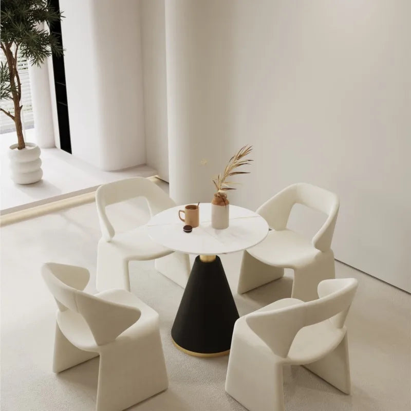 Luxury Velvet Dining Chairs - Modern Upholstered Accent Chairs for Dining Room, Living Room & Home Decor - Soft Fabric Seat with Sturdy Metal Legs (Set of 2)