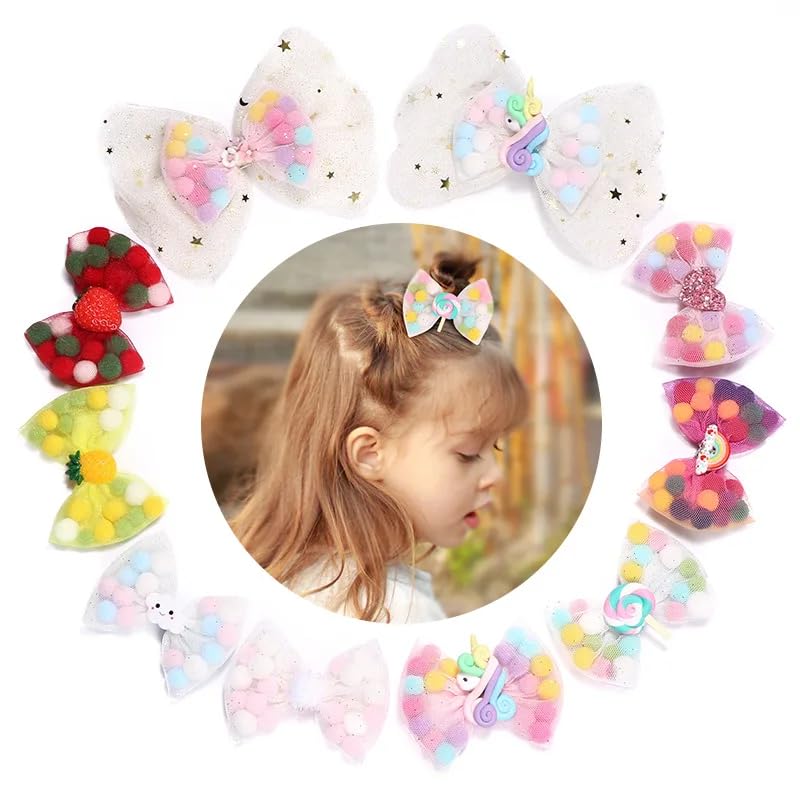 European 5-Piece Toddler Girls Snap Bow Hair Clips Set - Cute Baby Hair Accessories for Girls - Perfect for Parties, School, and Everyday Outfits