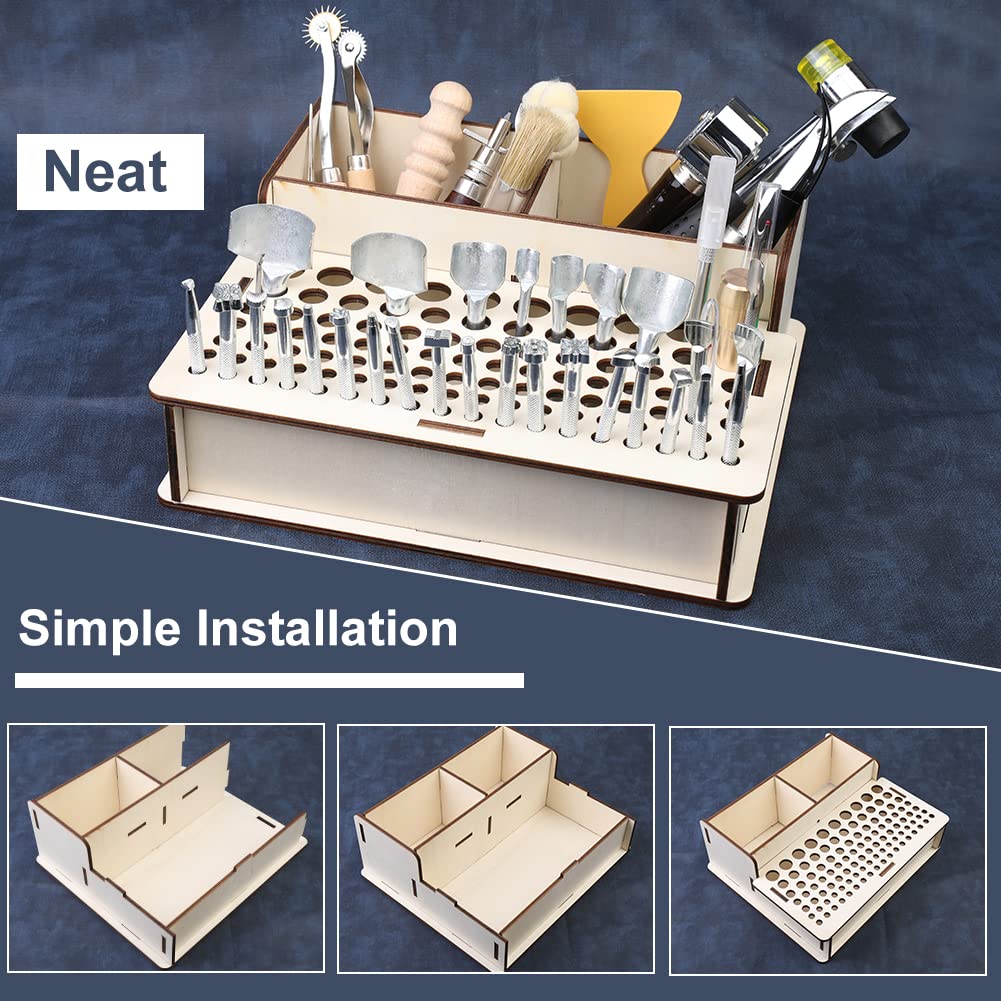 447-Piece Leather Crafting Tool Kit with Instruction Manual - Leatherworking Tools, Stamping Set, Hole Punch & Holder - Perfect for DIY Leather Projects, Saddle Making & Crafting Accessories
