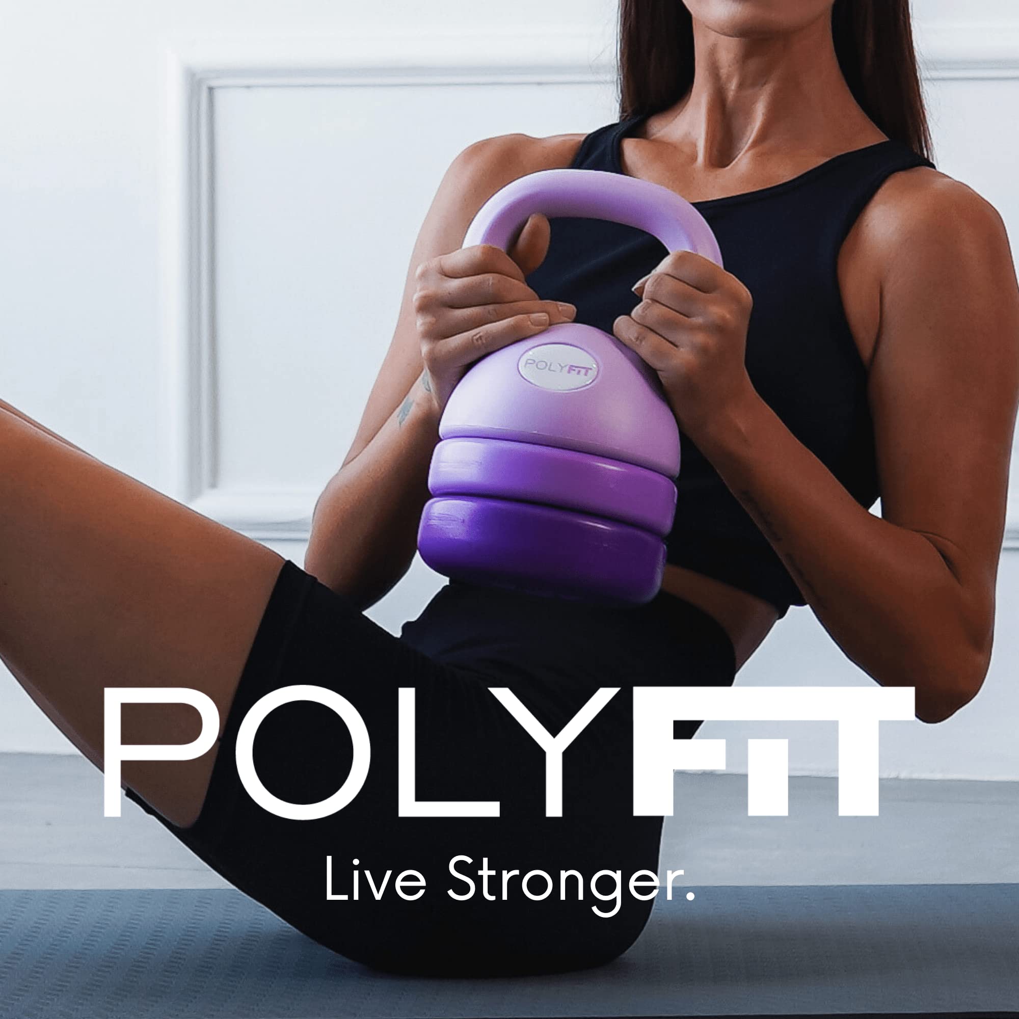 Polyfit Adjustable Kettlebell Set 5-12 lbs - Home Gym Weights for Women & Men - Perfect for Strength Training, HIIT Workouts, and Home Fitness Routines