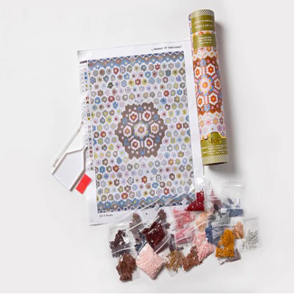 Sparkle Art Kit - Honeycomb Quilt DIY Craft Set for Kids & Adults - Creative Sewing & Embroidery Project for Home Decor, Gifts & Party Activities