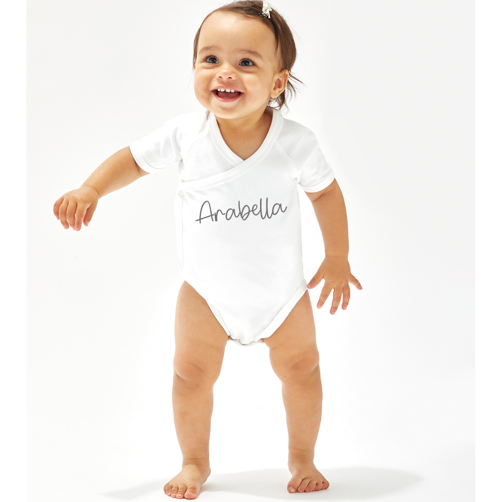 Personalized Baby Kimono Bodysuit - Soft & Comfortable Newborn Onesie for Baby Showers, Photography & Everyday Wear