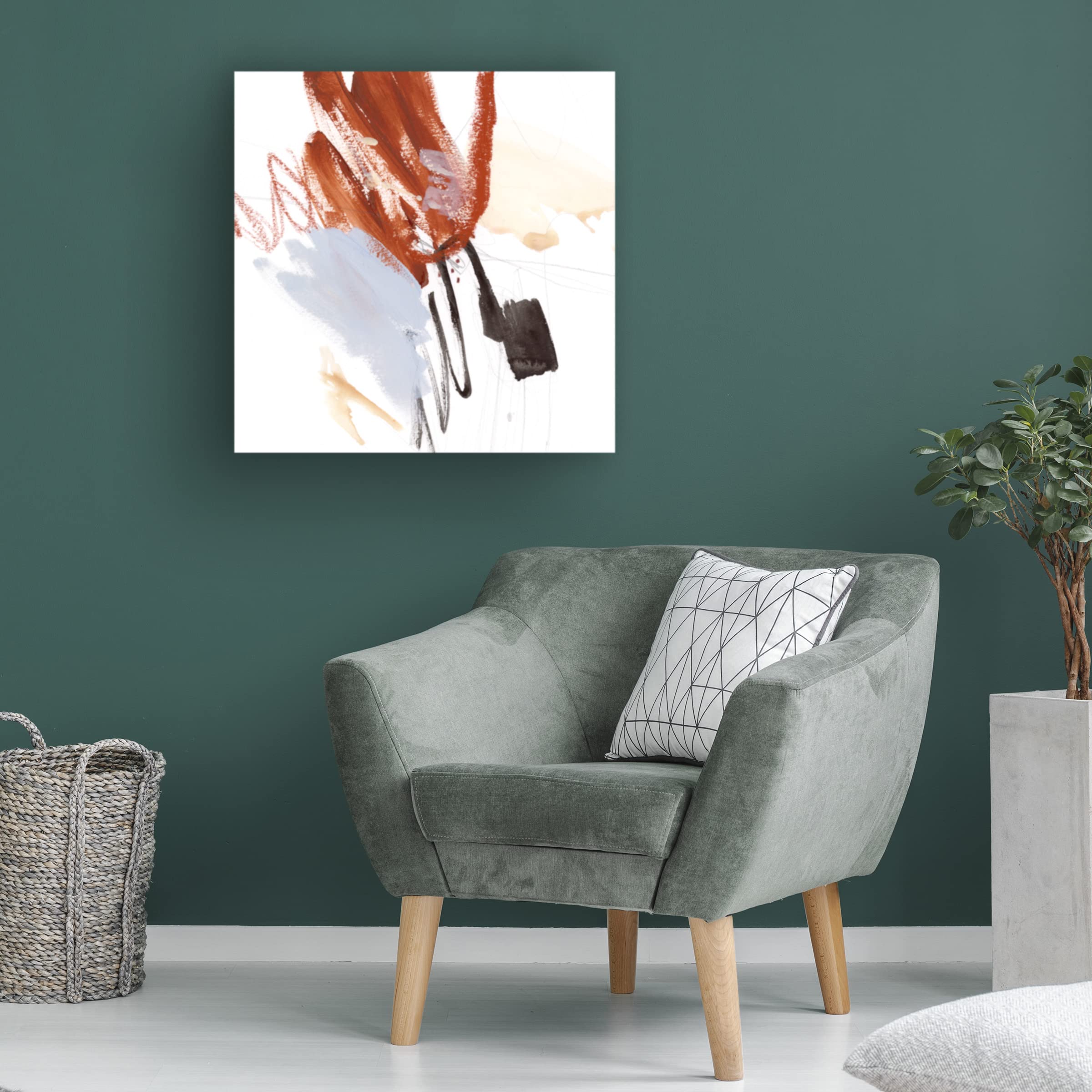 Victoria Borges 'Iron and Down II' Canvas Wall Art Print - Modern Abstract Painting for Living Room, Bedroom & Office Decor