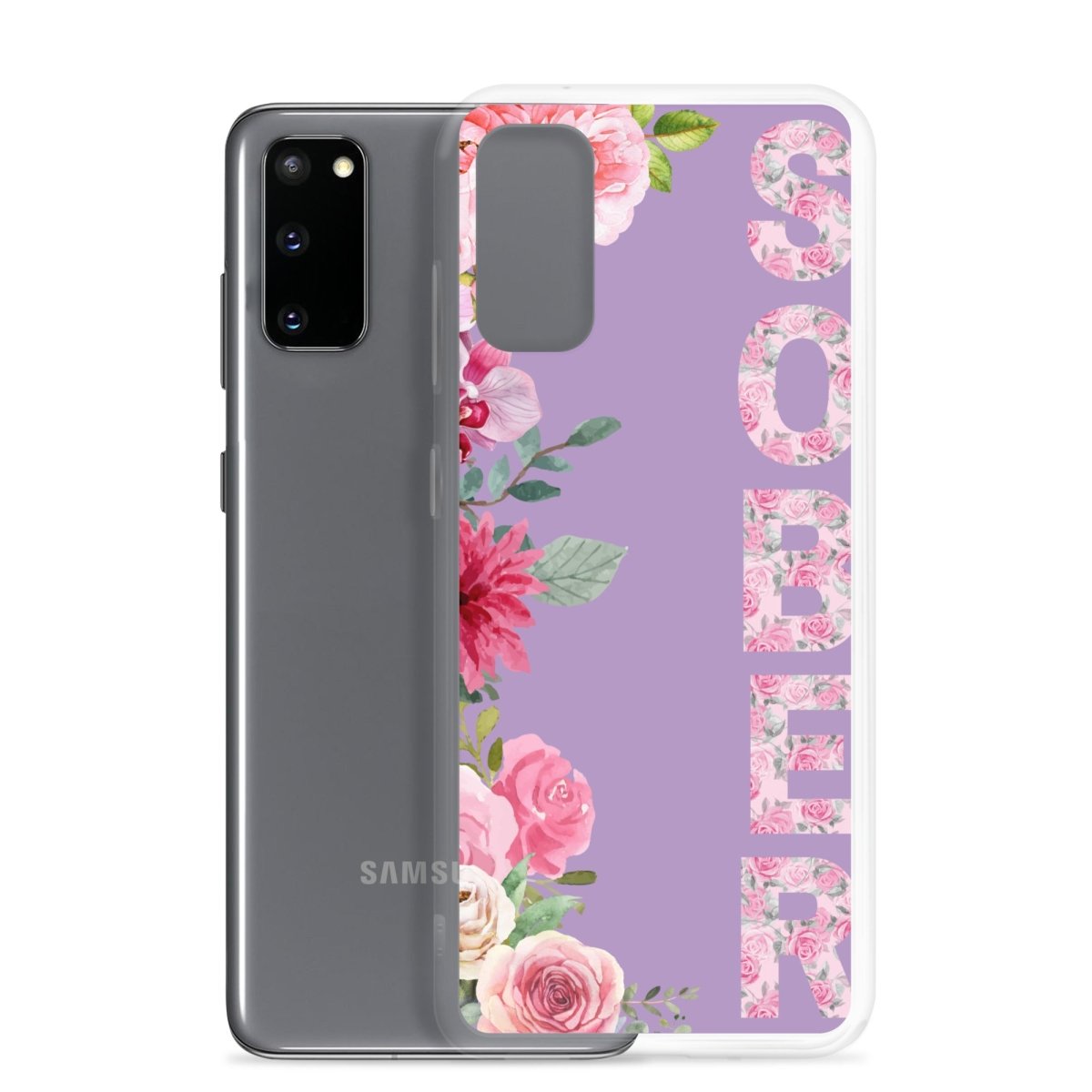 SOBER Rose Gold Chinoiserie Floral Samsung Phone Case - Clear Protective Cover for Galaxy S23/S22/S21 - Stylish & Durable for Everyday Use