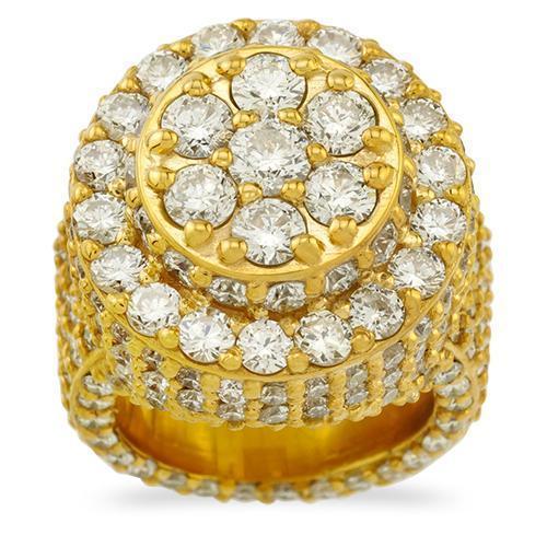 14K Yellow Gold Men's Diamond Ring - 7.30 Carat Total Weight (CTW) - Luxury Wedding Band, Anniversary Gift for Him, Perfect for Engagements & Special Occasions