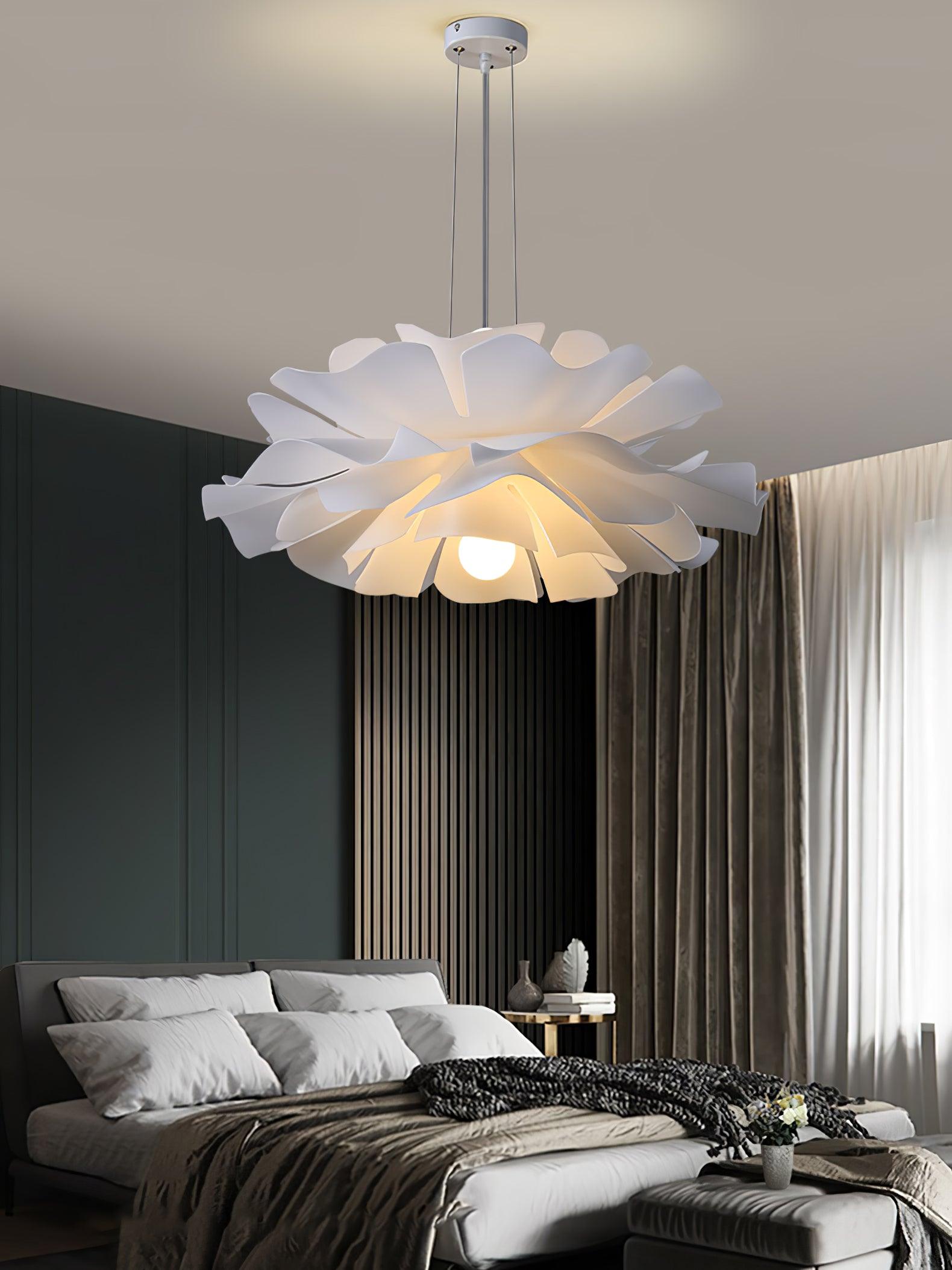 Elegant Lotus Flower Pendant Light - Modern Boho Ceiling Lamp for Bedroom, Living Room & Dining Room Decor - Handcrafted Floral Chandelier for Home & Office Lighting
