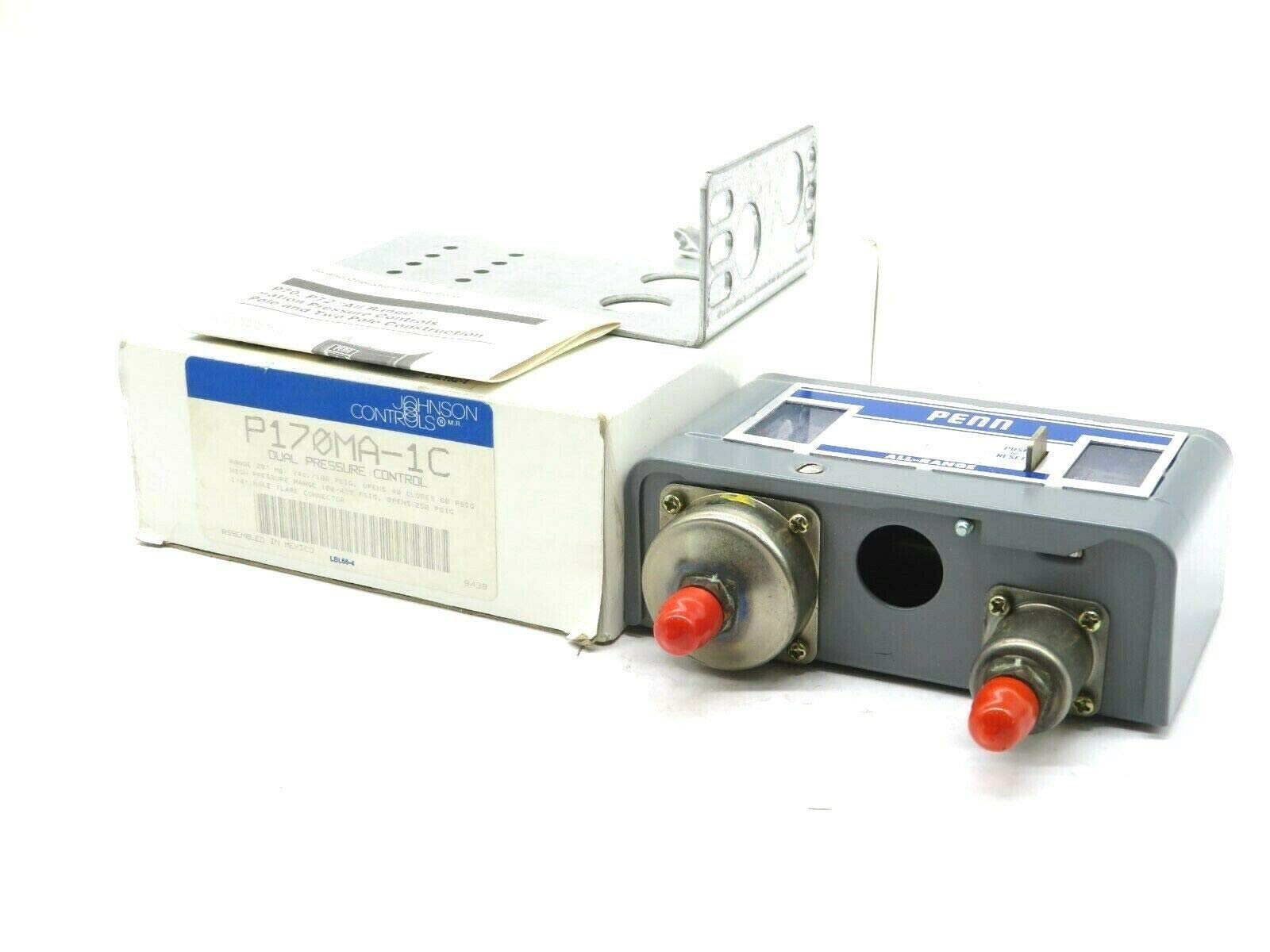 Johnson Controls P170MA-1C Dual Pressure Control Switch SPST - HVAC System, Refrigeration Unit & Air Compressor Pressure Regulator