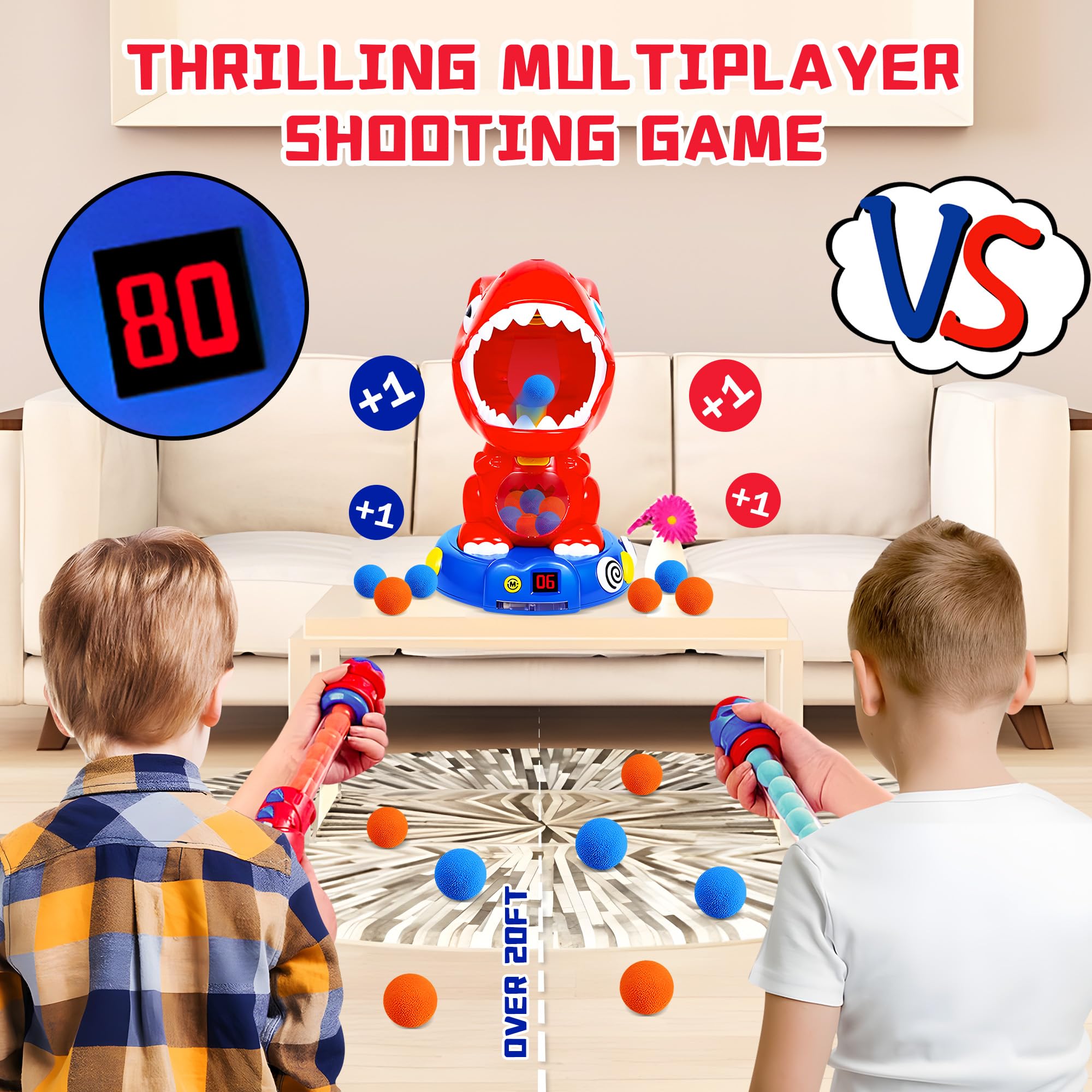 Dinosaur Shooting Toy with Sound & Spray Effects - Interactive Target Practice Game for Kids Ages 4-6+ | Perfect Gift for Boys & Girls | Fun Outdoor Play & Birthday Party Activity