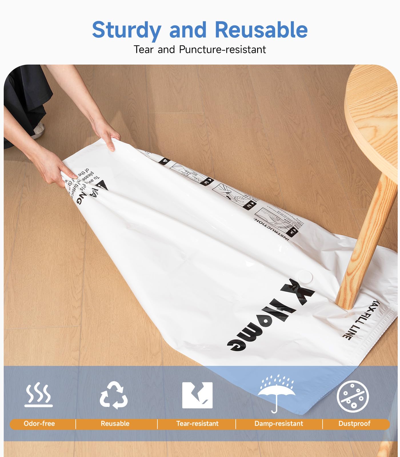 20 Pack Vacuum Storage Bags - 80% Space Saving Vacuum Seal Bags for Clothes, Bedding, Blankets & Comforters | Includes Travel Hand Pump (5 Jumbo+5L+5M+5S) | Perfect for Home Organization, Travel & Seasonal Storage