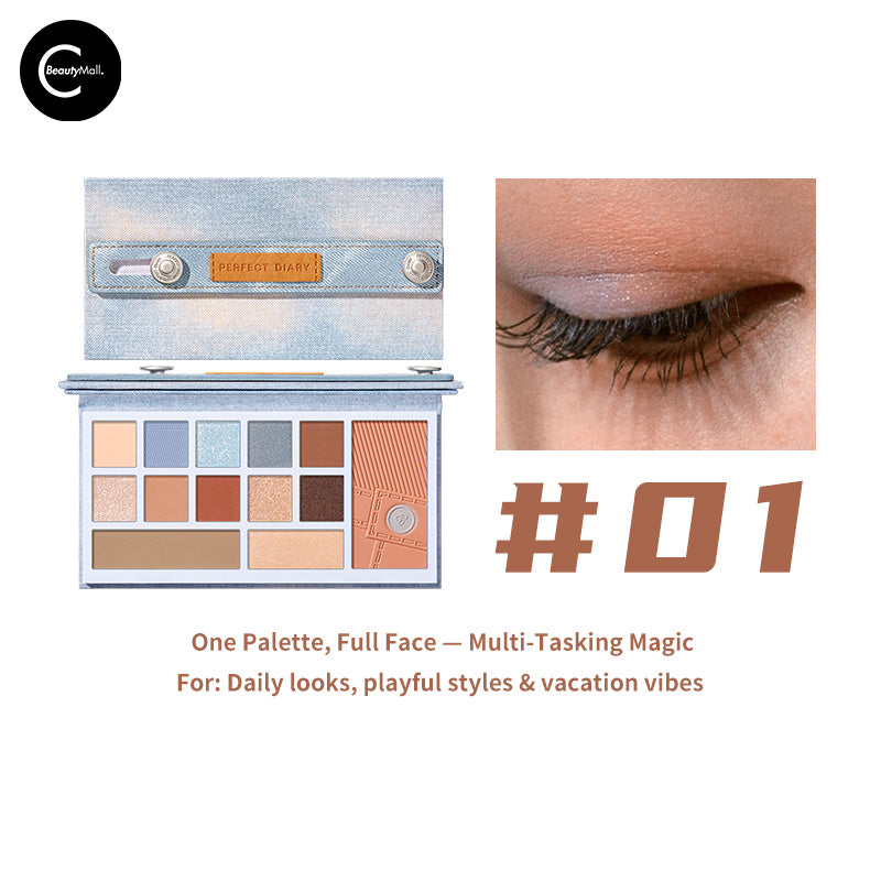 Perfect Diary Cloud Veil Eyeshadow Palette - 12 Highly Pigmented Matte & Shimmer Eyeshadows for Stunning Eye Makeup | Ideal for Everyday Wear, Party & Special Occasions