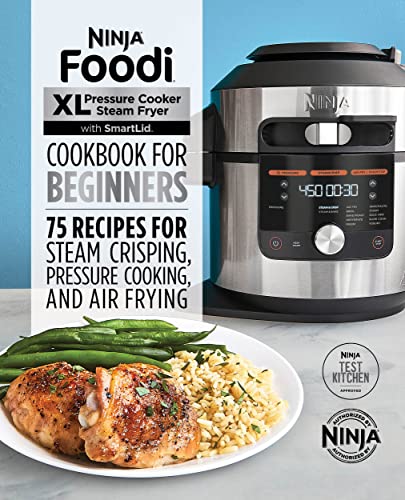 Ninja Foodi XL 8-in-1 Pressure Cooker & Air Fryer Combo with SmartLid Technology - 6.5QT Capacity for Steam Crisping, Slow Cooking & Baking - Includes Free Digital Cookbook with 75 Beginner Recipes - Perfect for Family Dinners, Meal Prep & Healthy Cooking