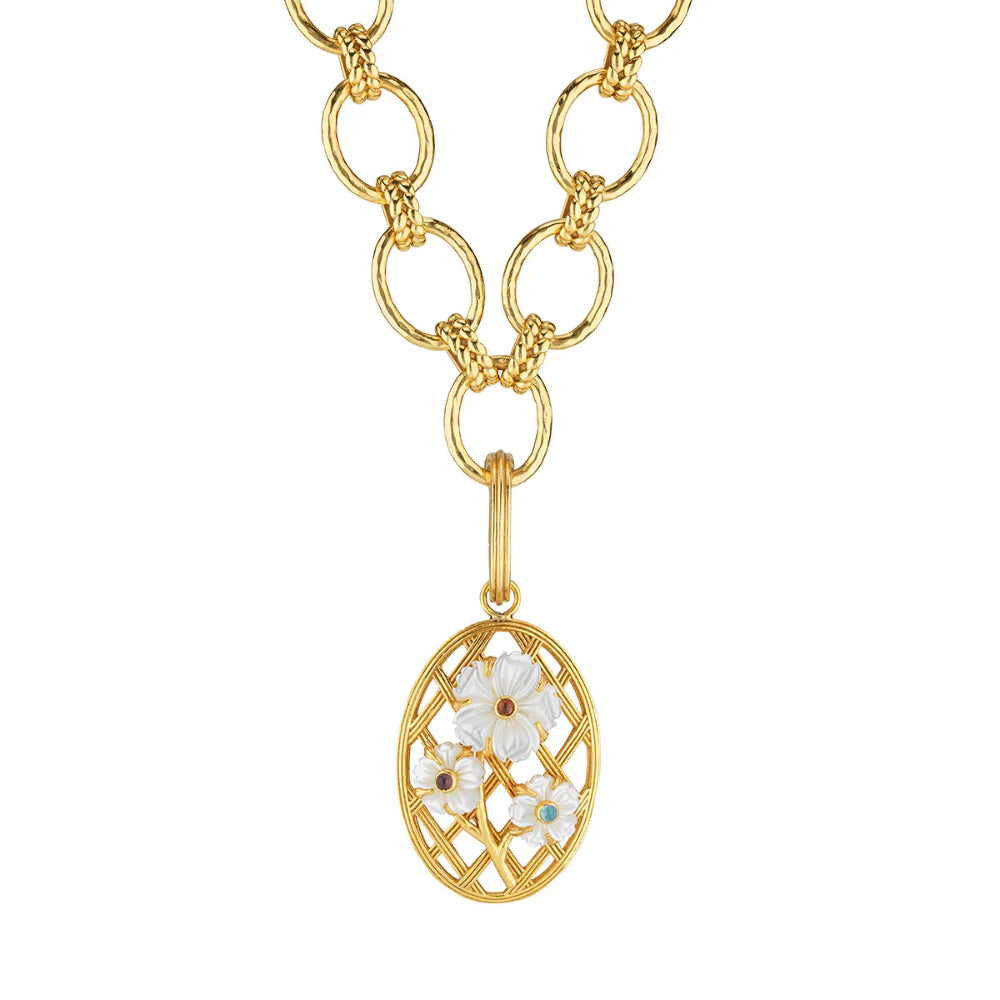 Capucine De Wulf Villandry Lattice Pendant Necklace - Elegant Gold Jewelry for Women | Perfect for Weddings, Parties & Special Occasions