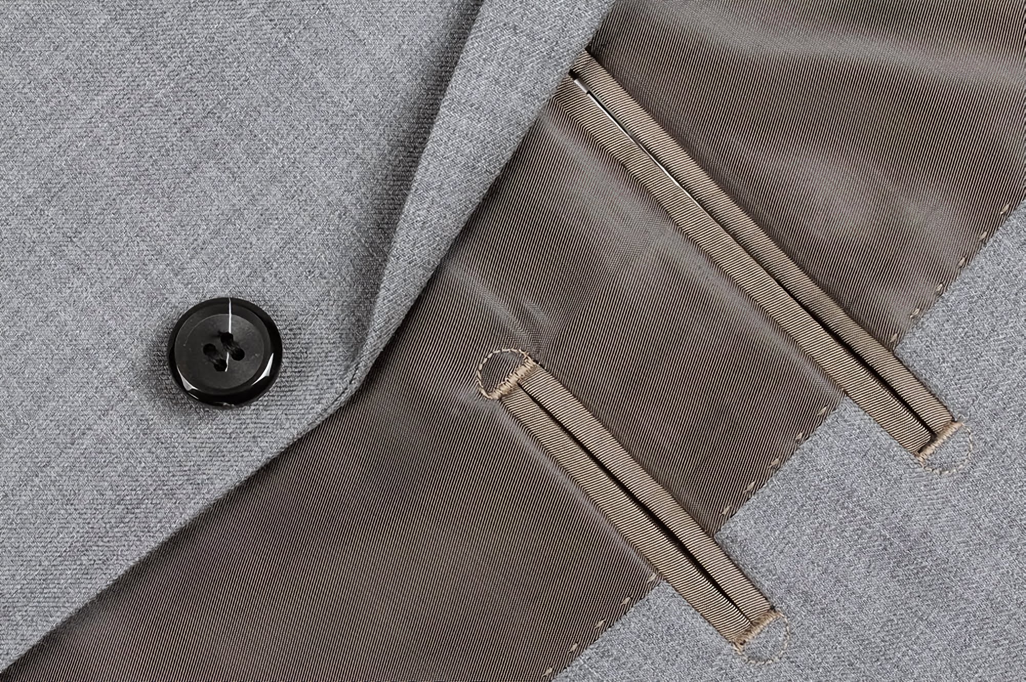 Premium Light Gray 100% Virgin Wool Men's 2-Piece Suit - Regular Fit with Pick Stitch Detail & 2-Button Jacket | Business Formal, Office Wear & Wedding Attire