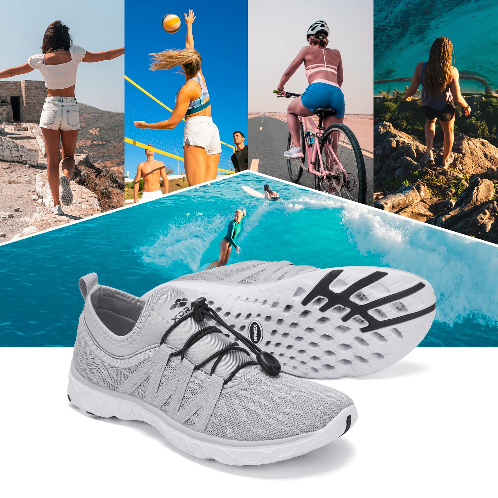 Aleader Women's Quick-Dry Mesh Slip-On Water Shoes for Beach, Pool, Yoga & Travel - Lightweight Aqua Shoes for Walking & Swimming
