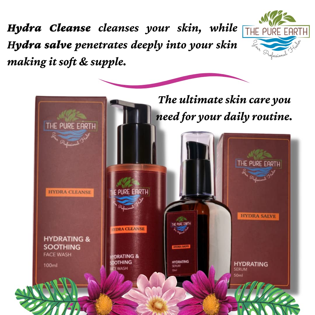 Pure Earth Anti-Aging Skincare Set - Deep Cleansing Face Wash & Organic Serum for Men & Women | Daily Hydration & Wrinkle Reduction for Glowing Skin | Perfect for Morning & Night Routine