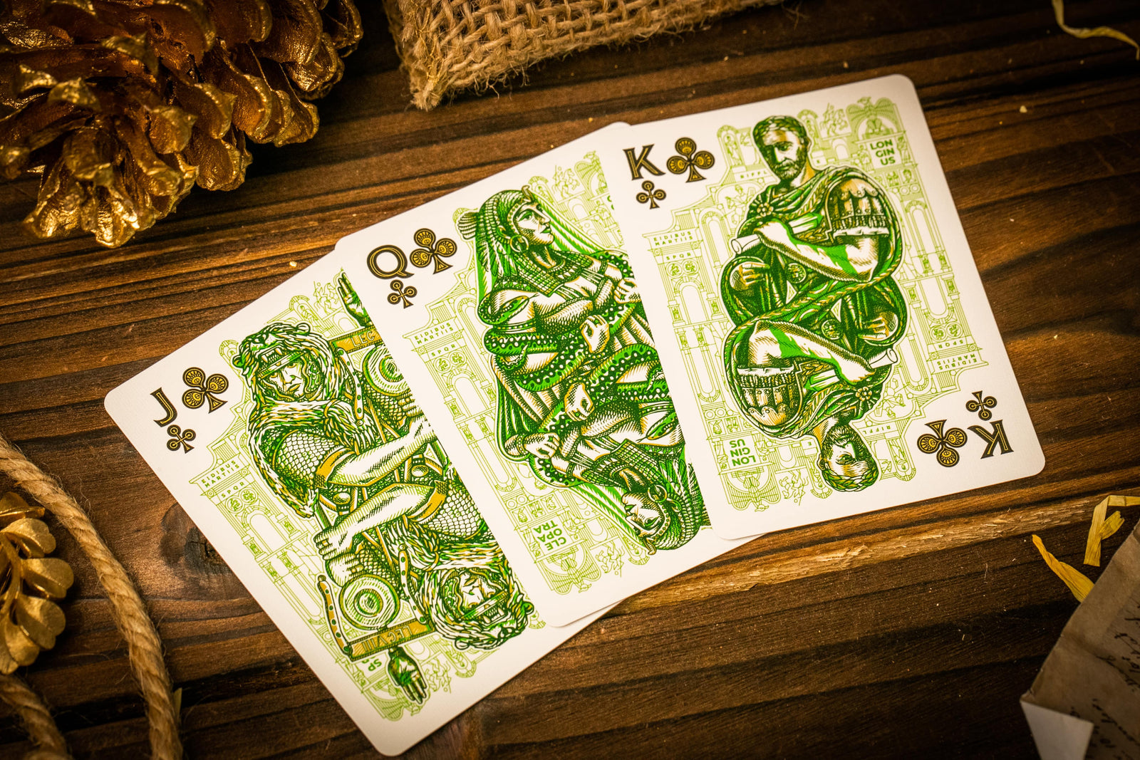 Premium Caesar Playing Cards - Green Edition | Classic Poker & Card Games | Perfect for Casino Nights, Magic Tricks & Family Game Nights