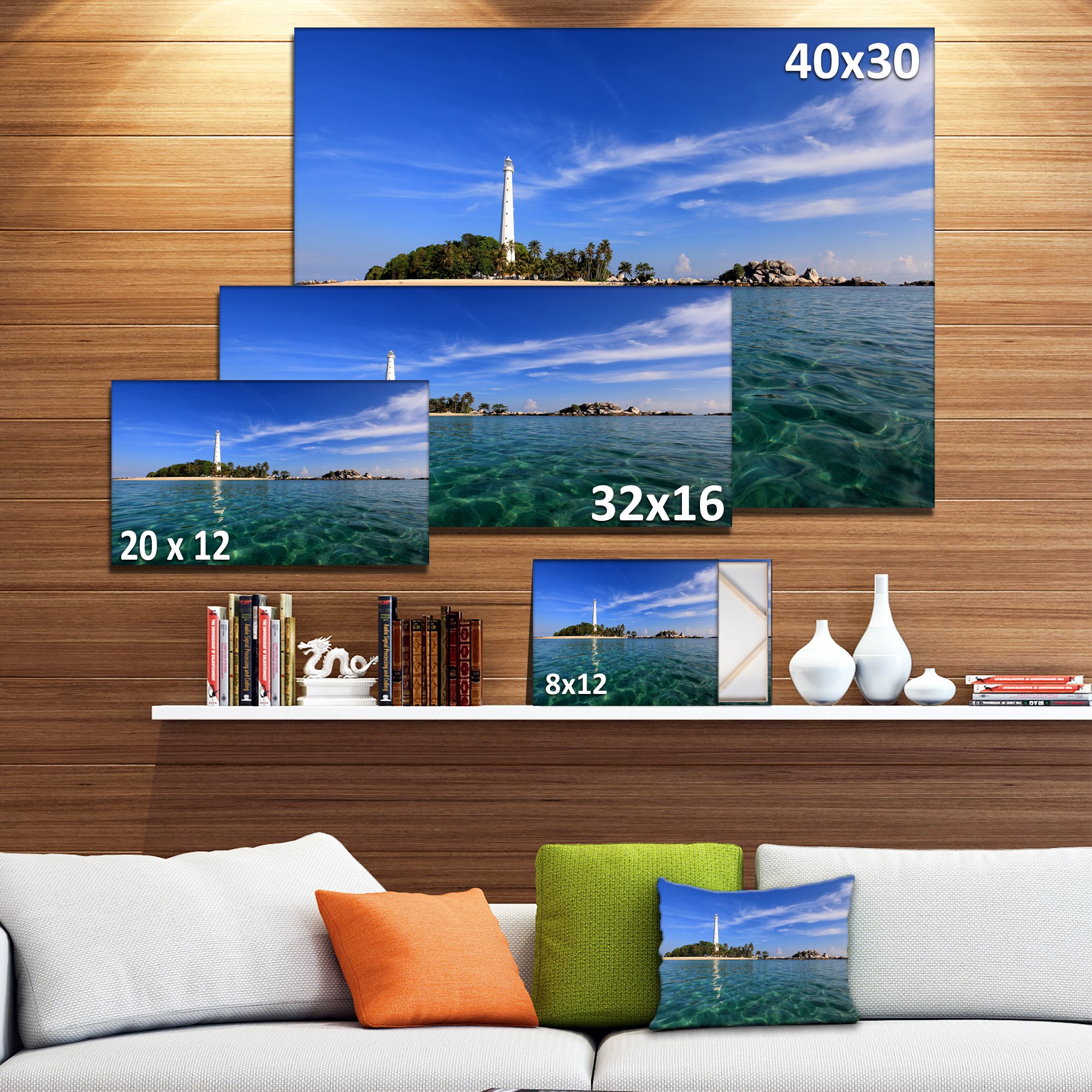 Indonesian Seascape Canvas Art Print - Lengkuas Island Beach Wall Decor for Living Room, Bedroom & Office
