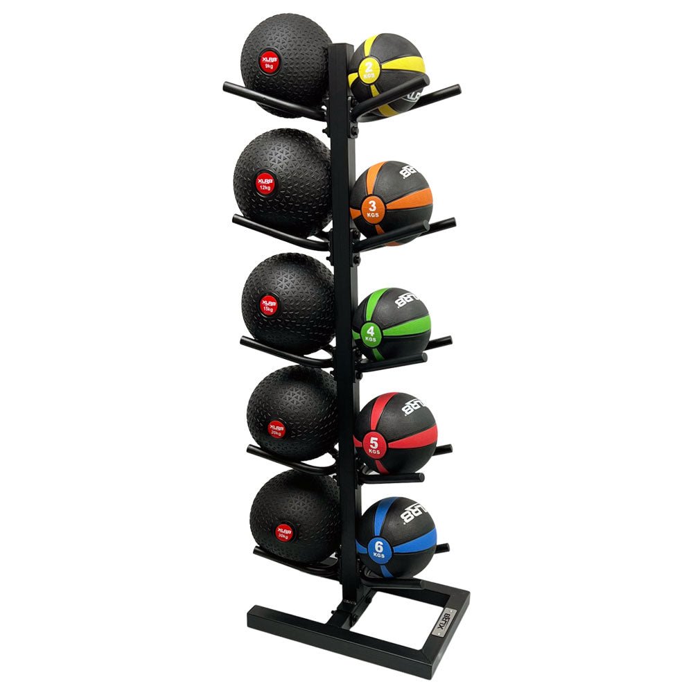XLR8 10 Ball Medicine Ball Rack - Heavy Duty Storage Organizer for Gym Equipment | Perfect for Home Workouts, CrossFit Training & Fitness Studios